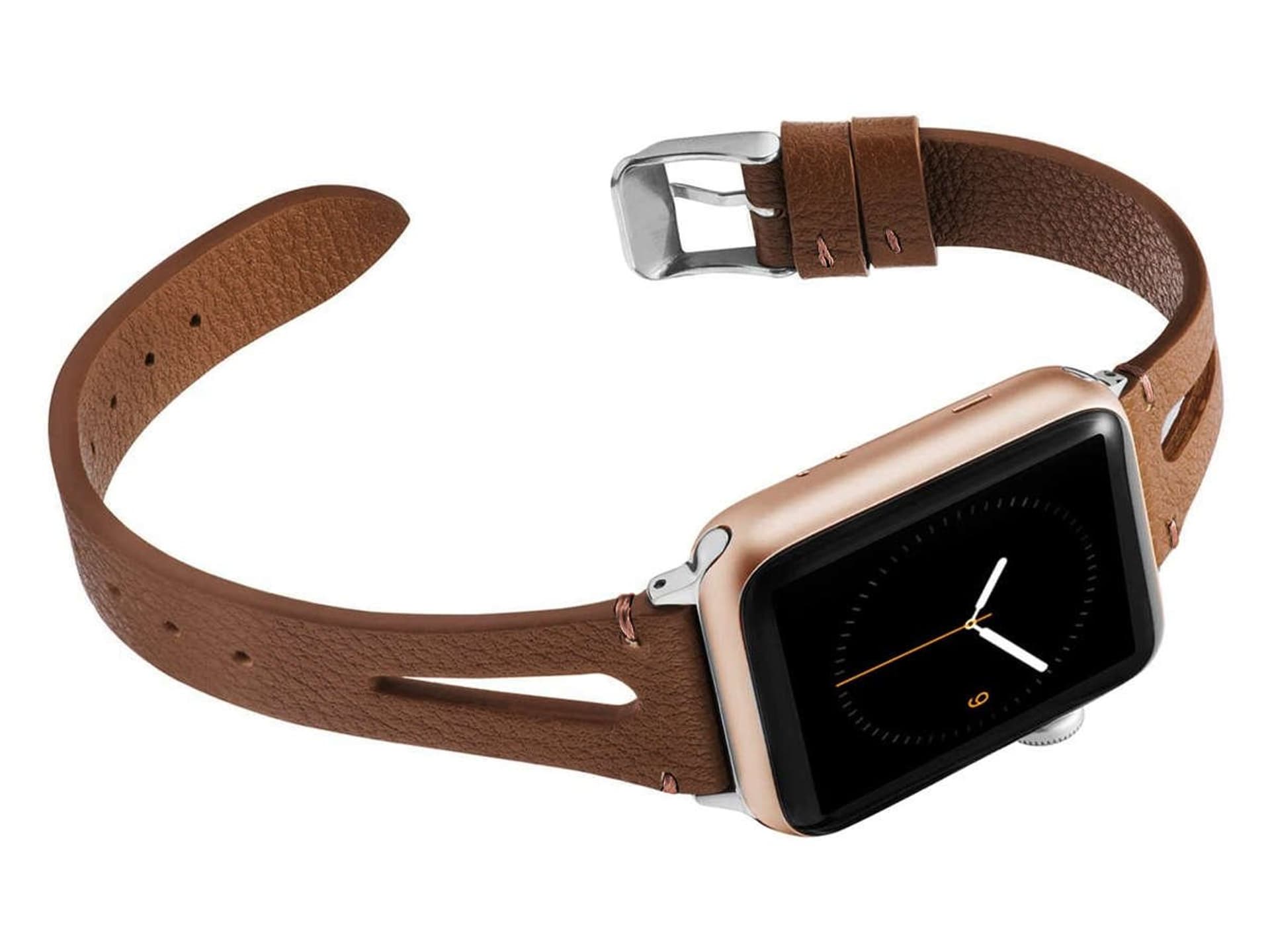 

Pasek Leather Strap Alogy skóra do Apple Watch 42/44/45/49mm Brązowy