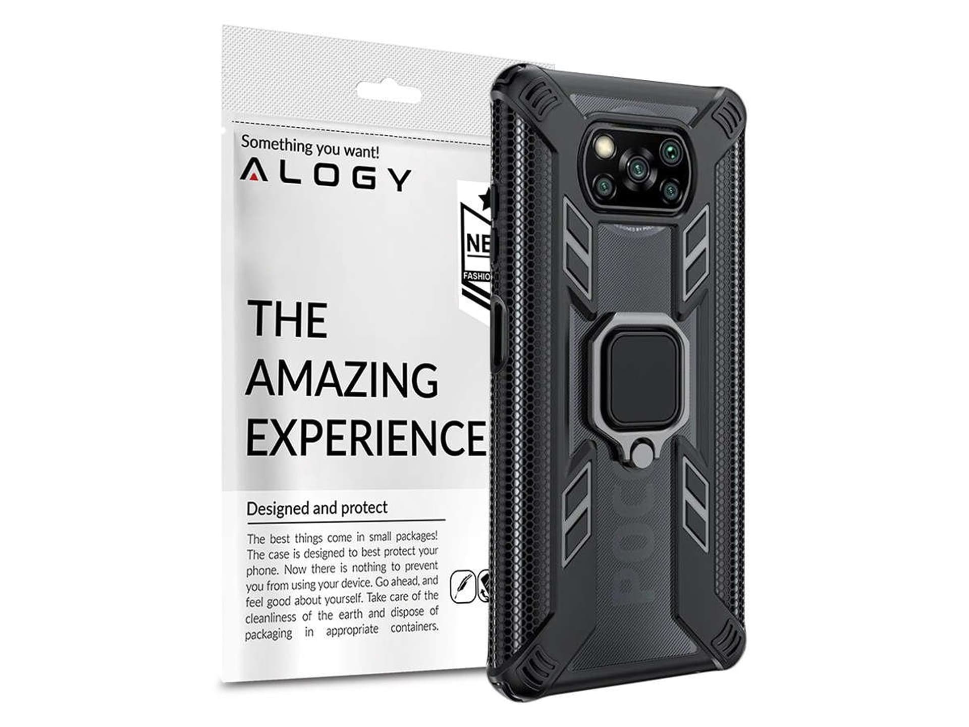 

Etui Alogy Ring Carbon Holder Pancerne do Xiaomi Poco X3 NFC