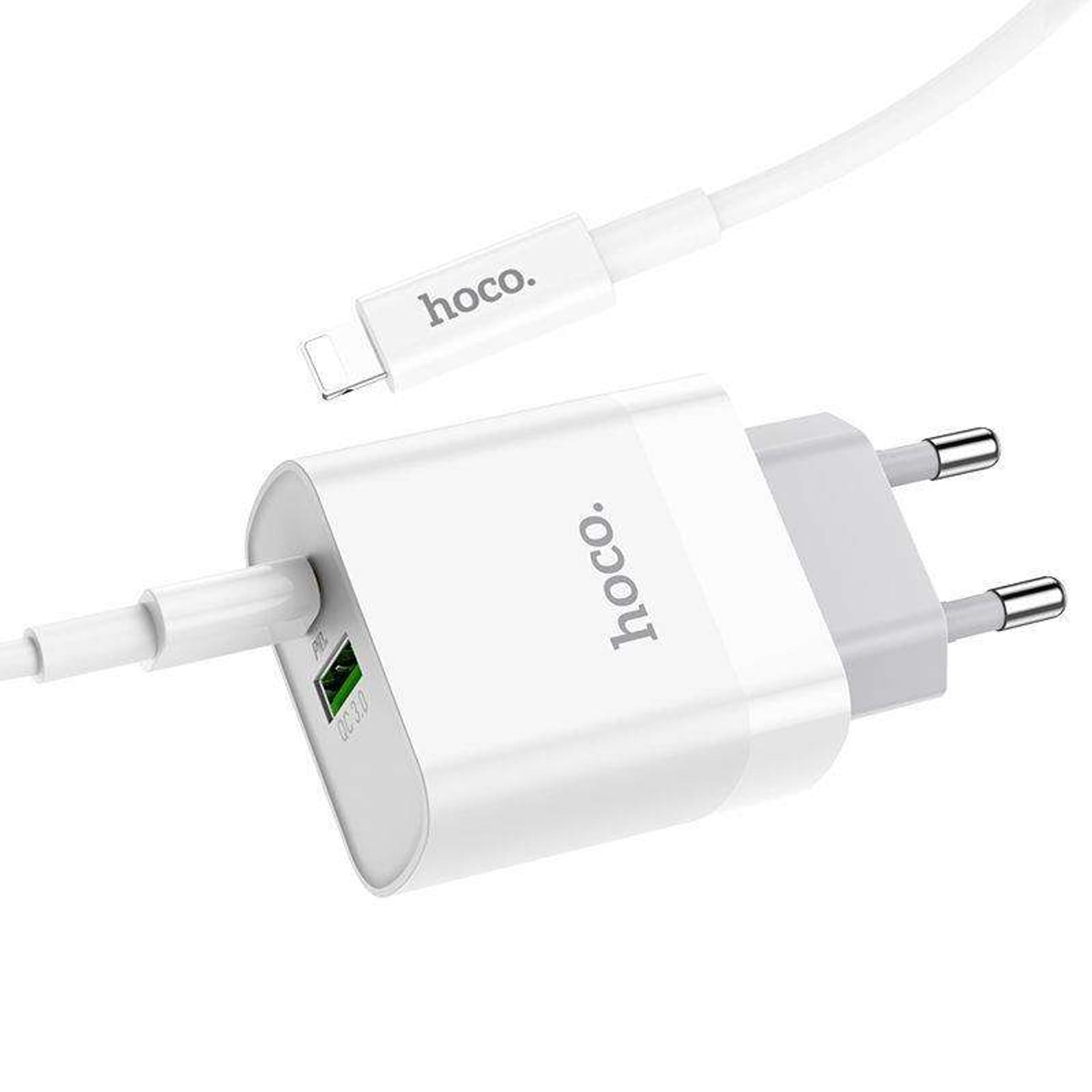 

Ładowarka sieciowa HOCO C80A PD20W/QC3.0 + Kabel Lightning White