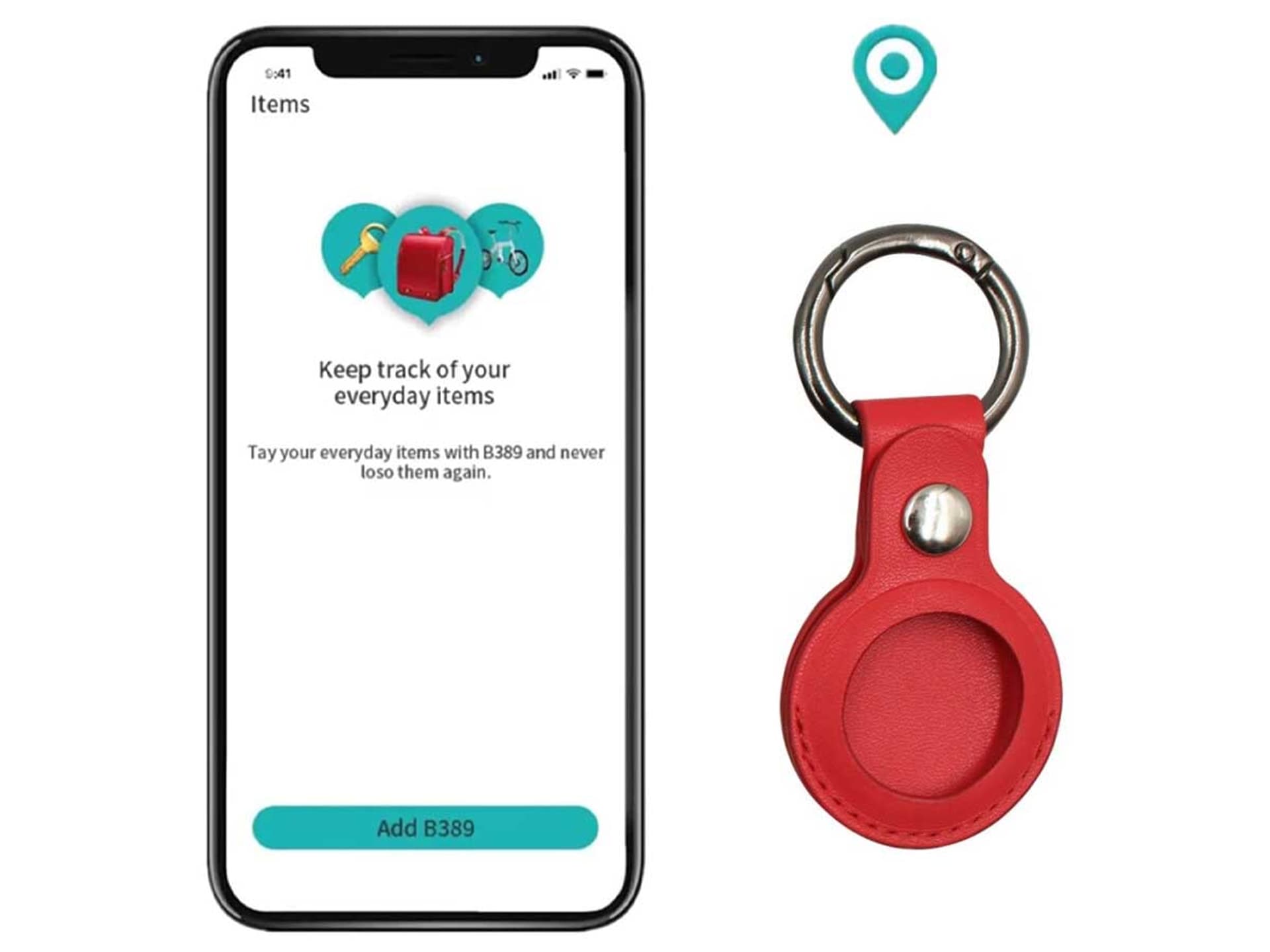

Etui skórzane Alogy Leather Tag Holder brelok do Apple AirTag Czerwony