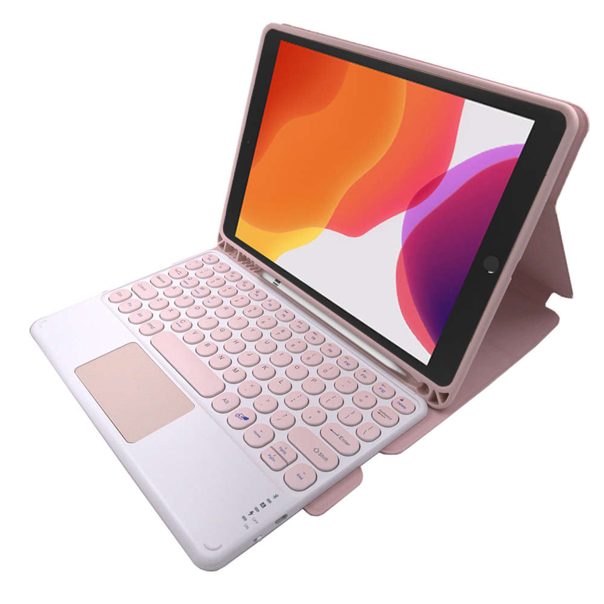 

Etui magnetyczne Alogy klawiatura Bluetooth Pencil do Apple iPad 10.2 2019/2020/2021 7/8/9Gen Różowe