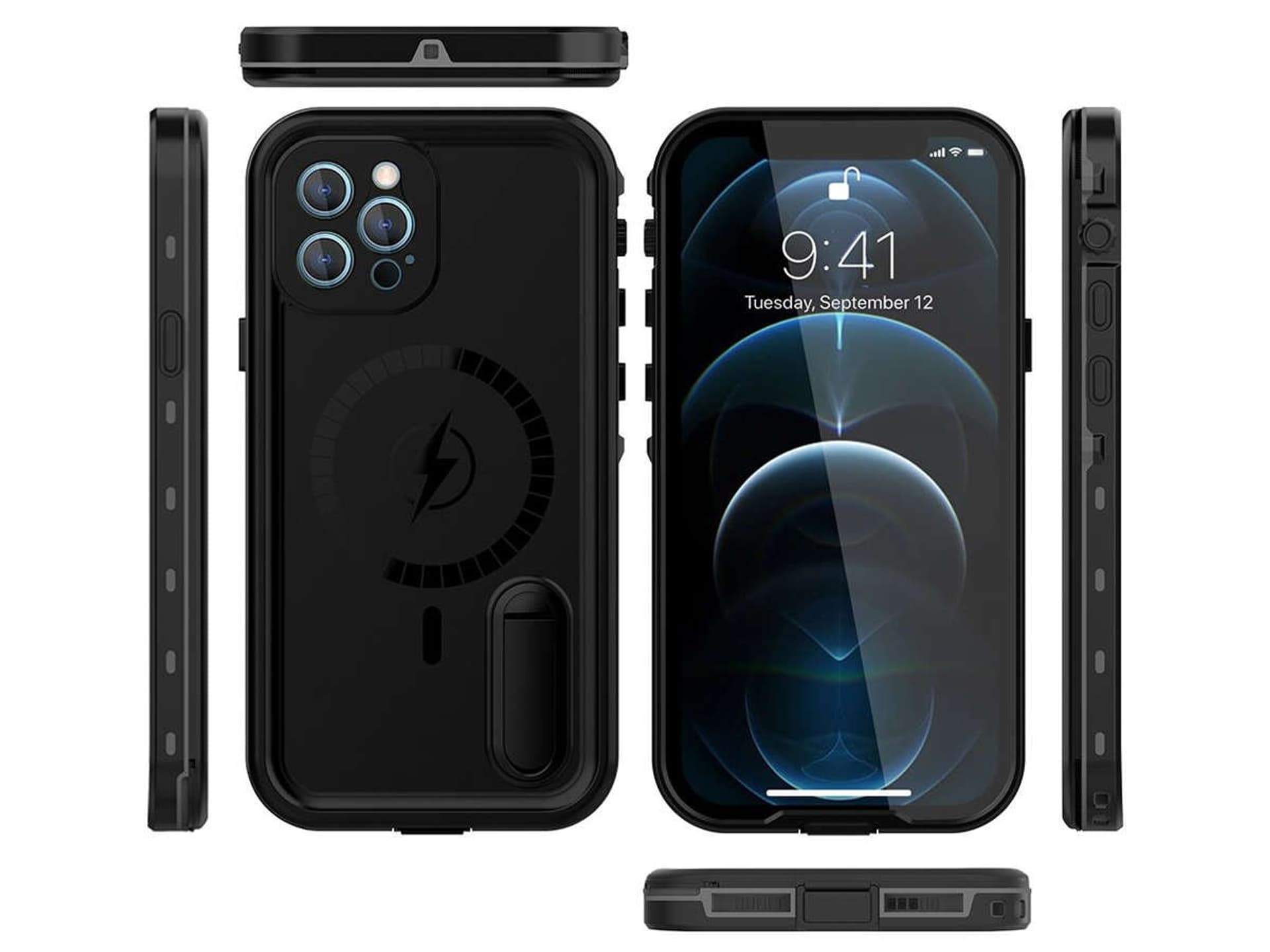 

Pancerne Etui wodoodporne IP68 do MagSafe do iPhone 12 Pro Max Czarne