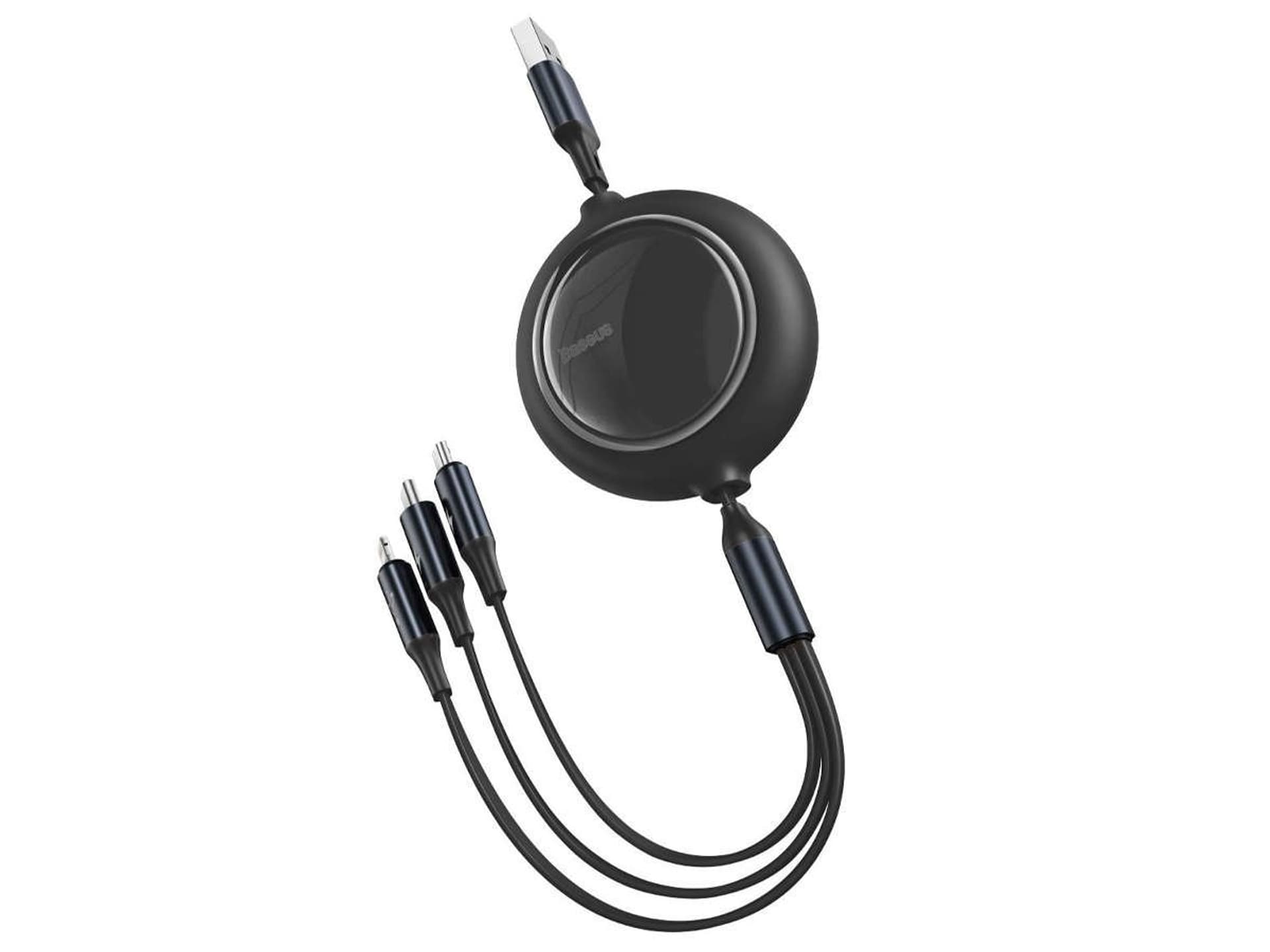 

Kabel USB Baseus Bright Mirror 3w1 micro USB / Lightning / USB-C Czarny
