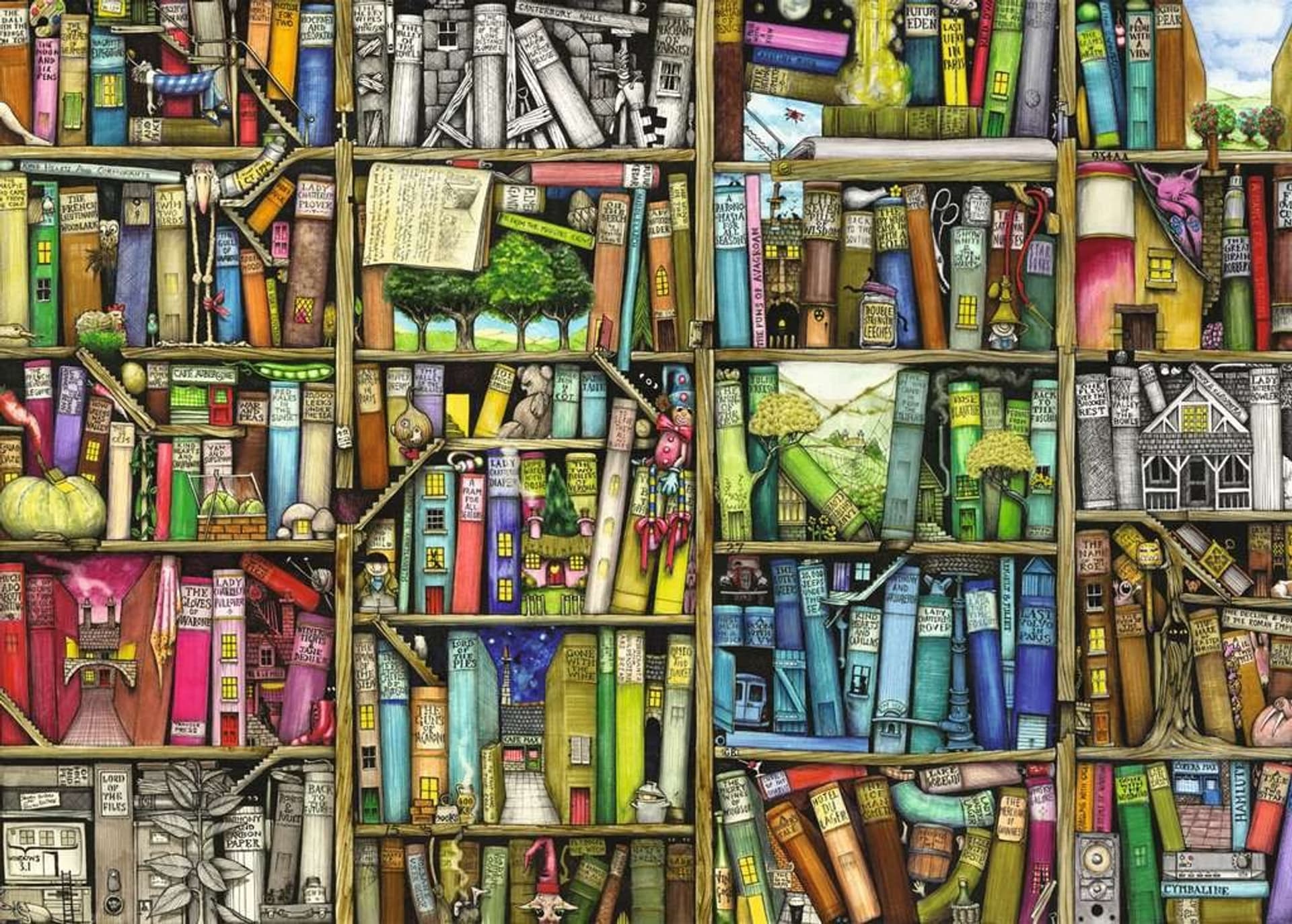 

Puzzle 1000 elementów Magiczna polka na książki