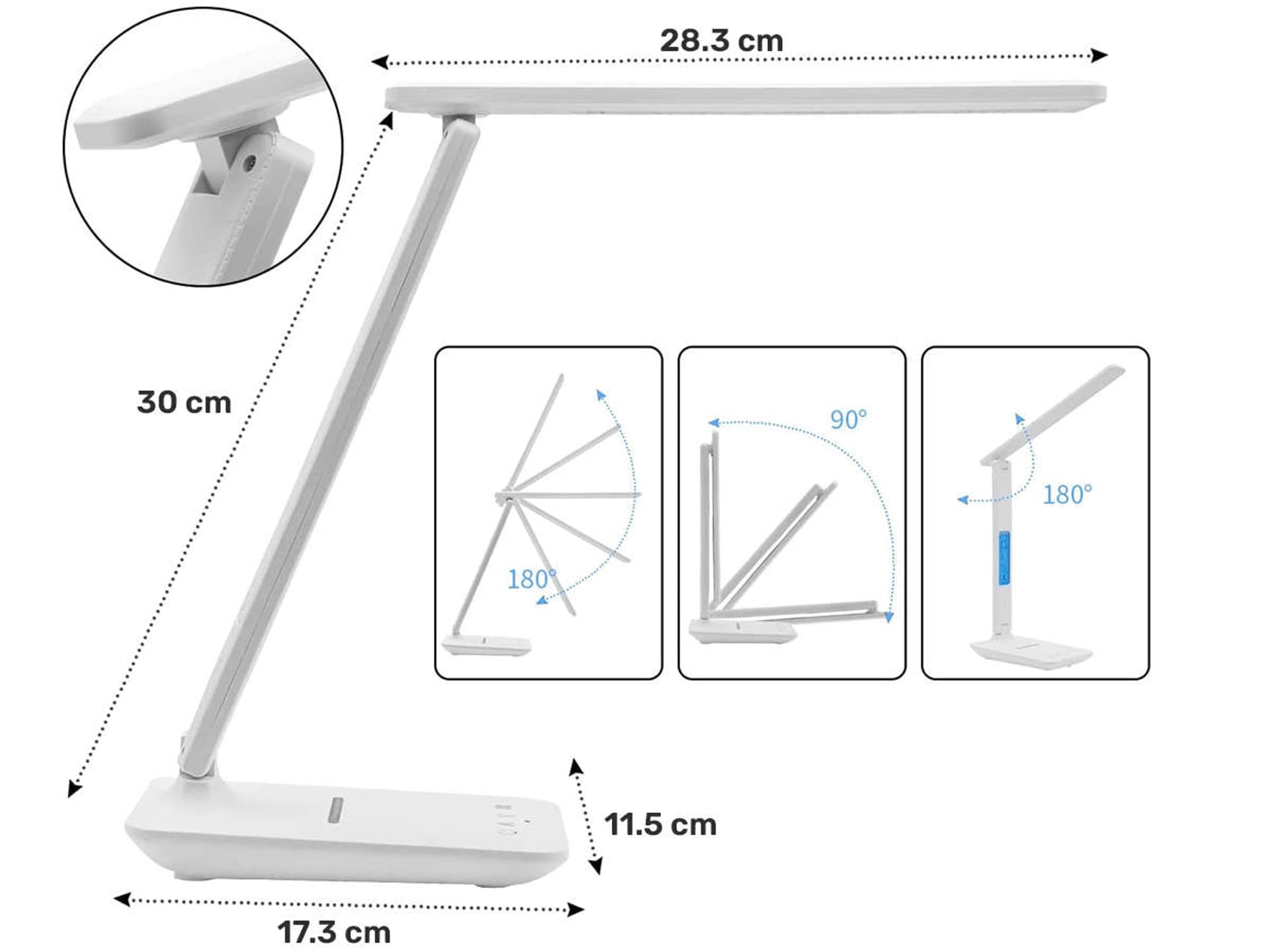 

Lampa biurkowa Alogy LED ładowarka indukcyjna Qi 10W z wyświetlaczem Biała
