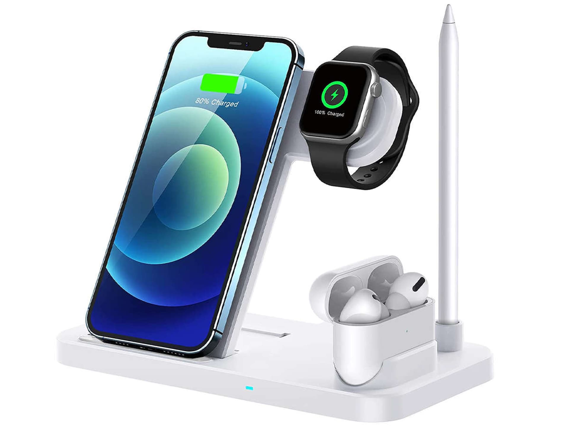 

Ładowarka indukcyjna Qi 4w1 Alogy do Apple iPhone/ Watch/ AirPods/ Pen Biała