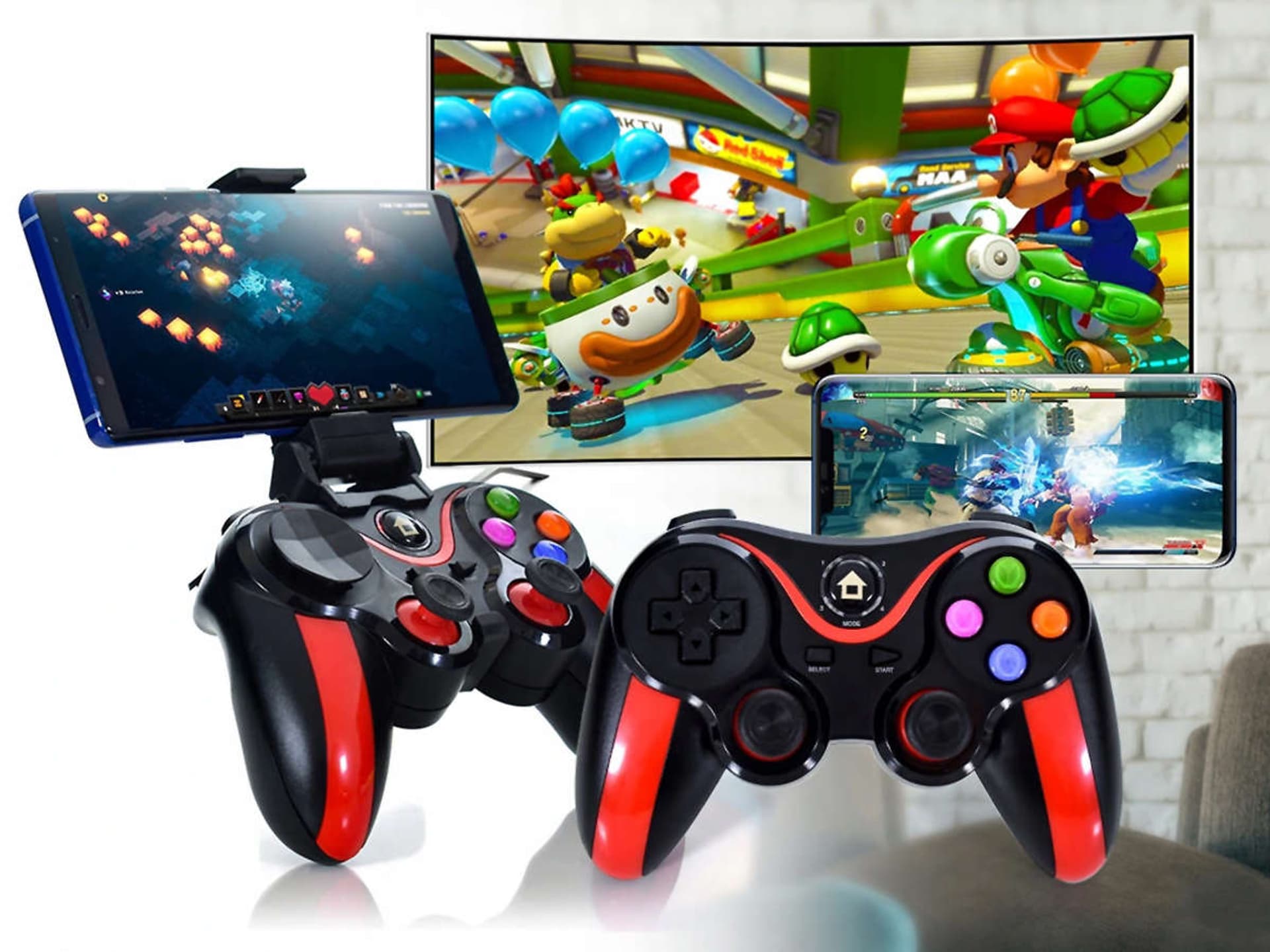 

Bezprzewodowy Gamepad Kingkong N1-9013 kontroler pad do gier z uchwytem na telefon