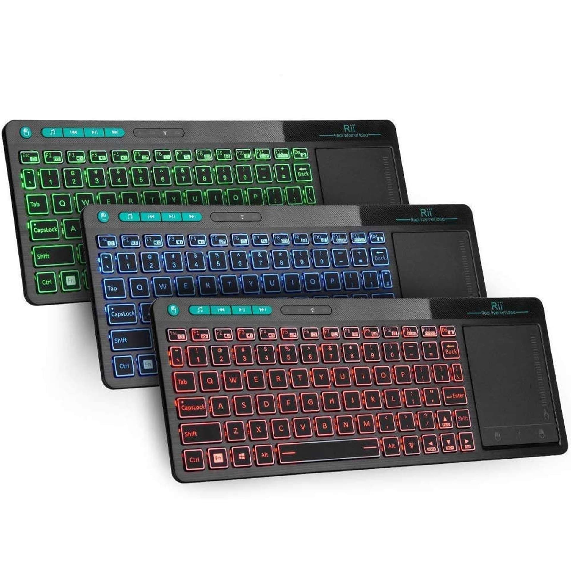 

Klawiatura Bezprzewodowa RGB LED z touchpadem do PC TV tabletu Czarna