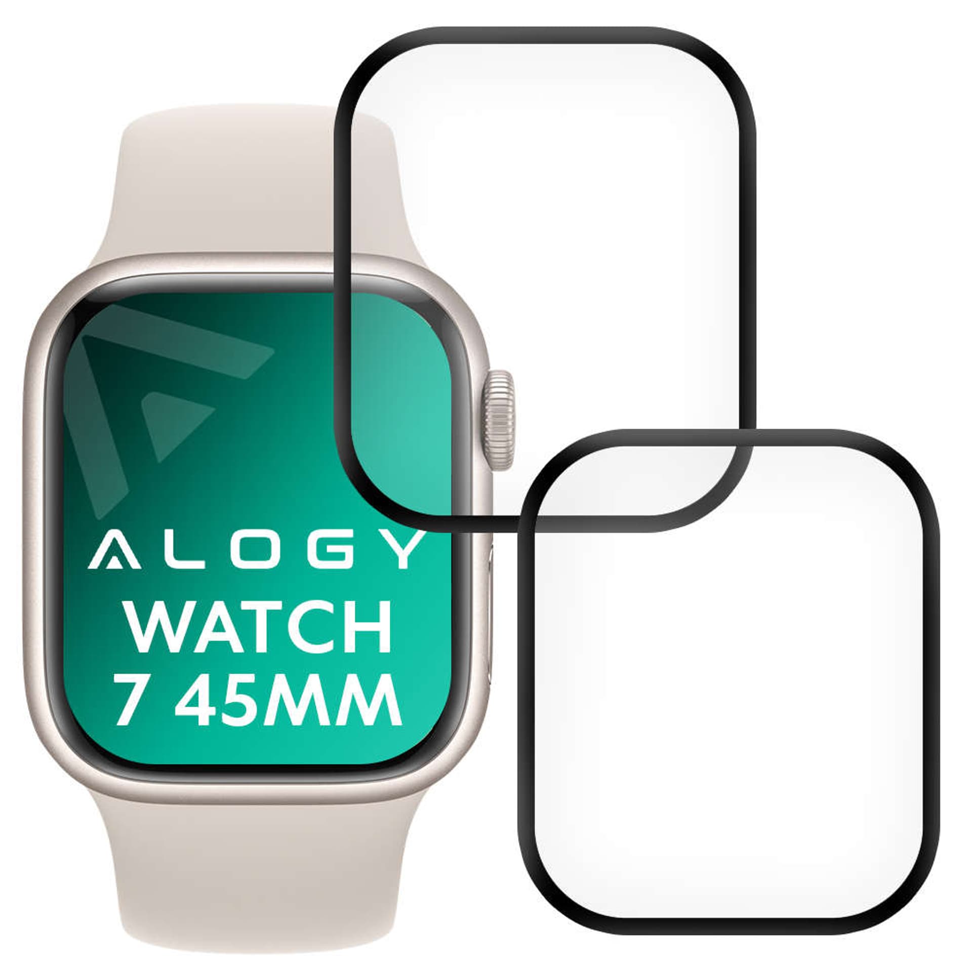 

2x Elastyczne Szkło 3D Alogy do Apple Watch 7 45mm Black
