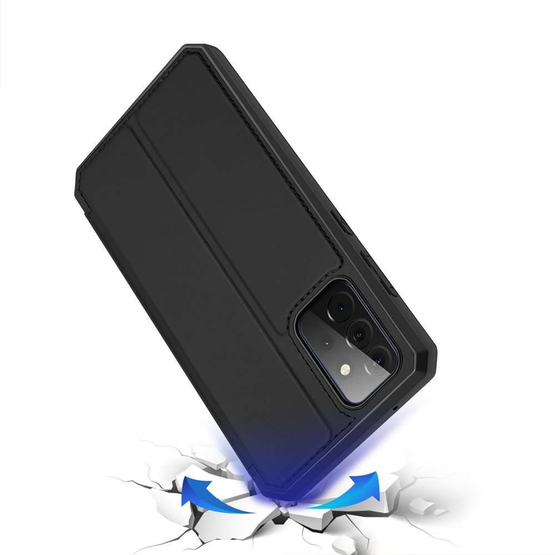 

Etui ochronne z klapką Dux Ducis Skin X skórzane do Samsung Galaxy A72 4G Czarne