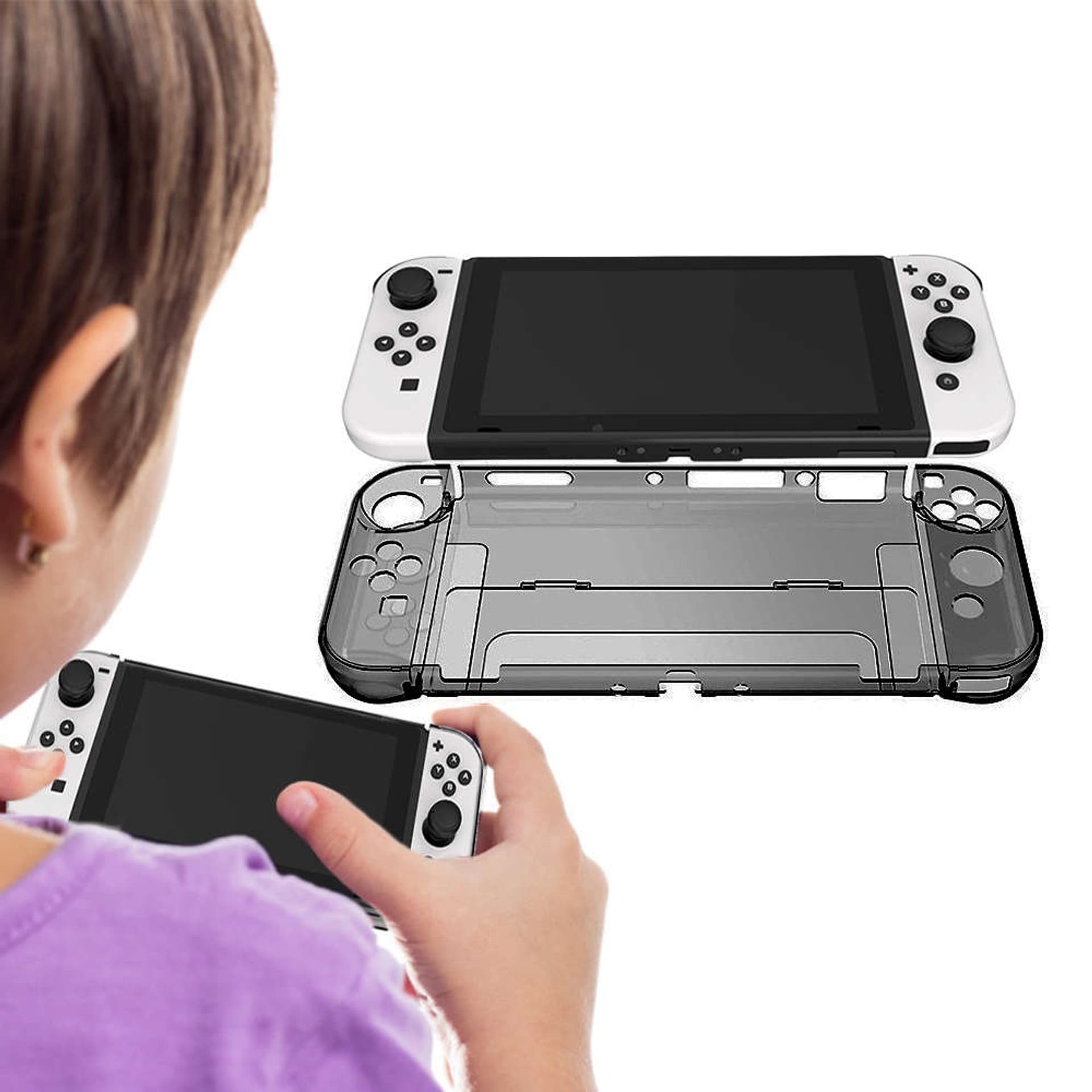 

Mocne etui ochronne Alogy wstrząsoodporne do Nintendo Switch OLED Czarne