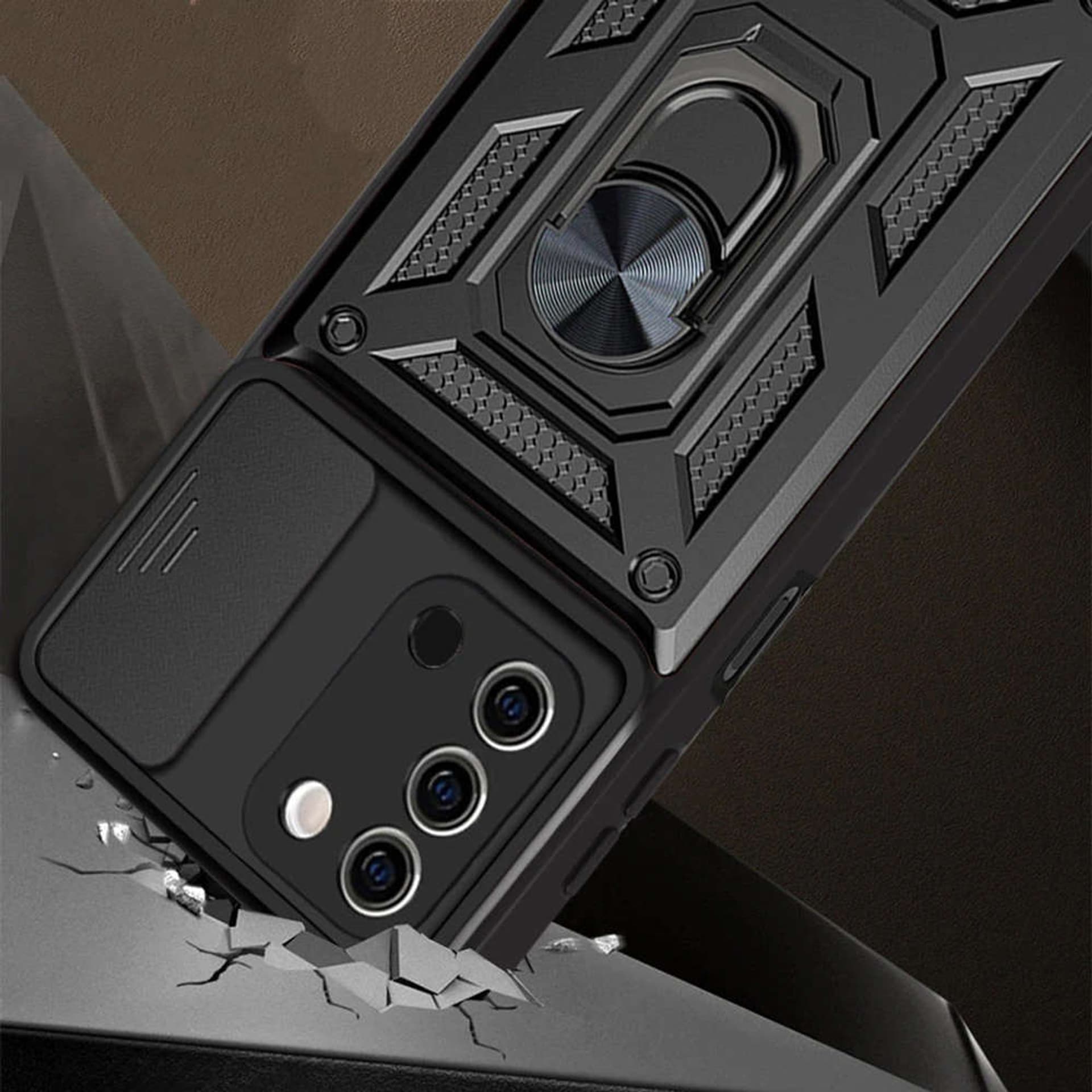 

Etui z osłoną aparatu Alogy Camshield Stand Ring do Samsung Galaxy A03s 166mm czarne