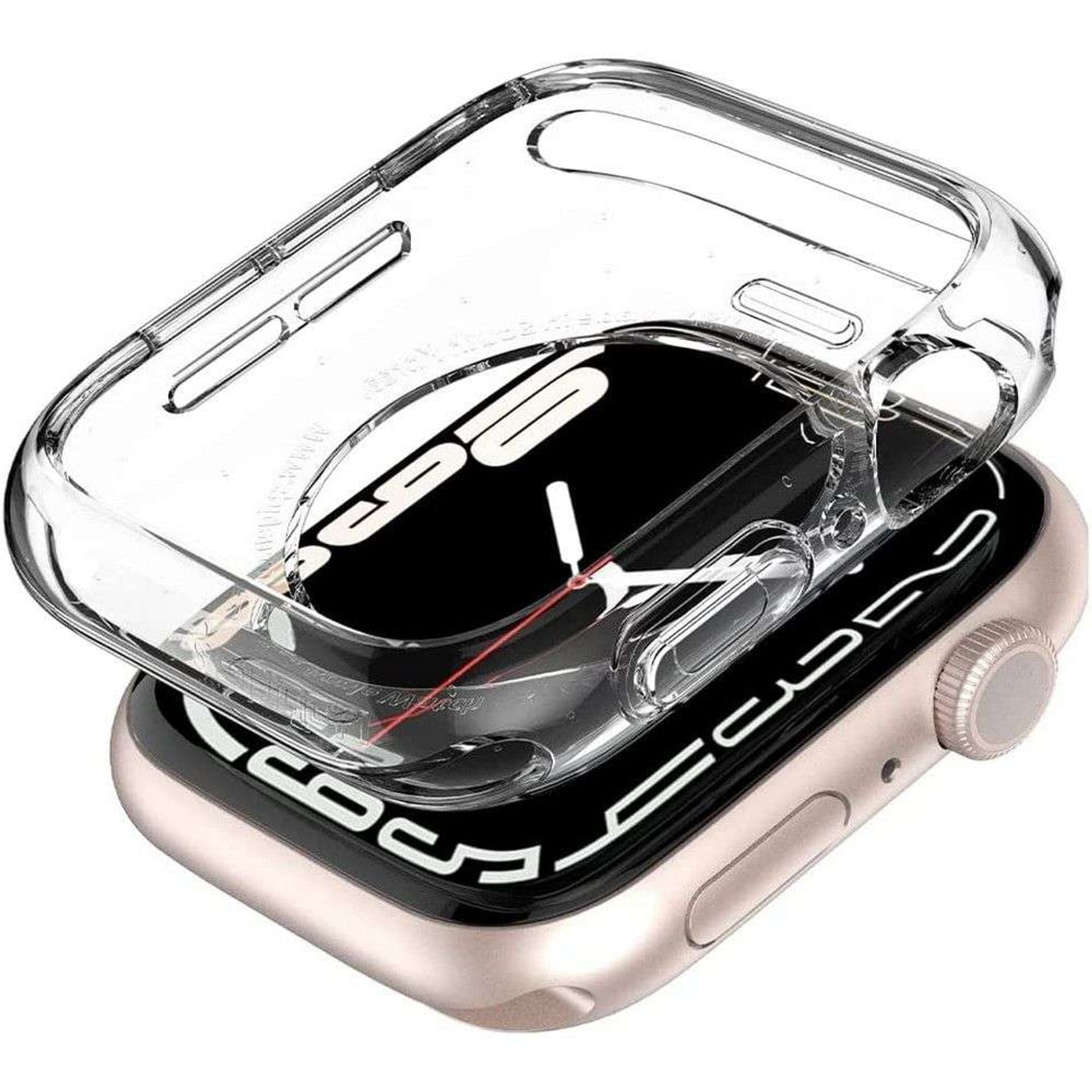 

Etui Spigen Liquid Crystal do Apple Watch 4/5/6/7/SE (44/45mm) Crystal Clear, 44/45mm) crystal clea