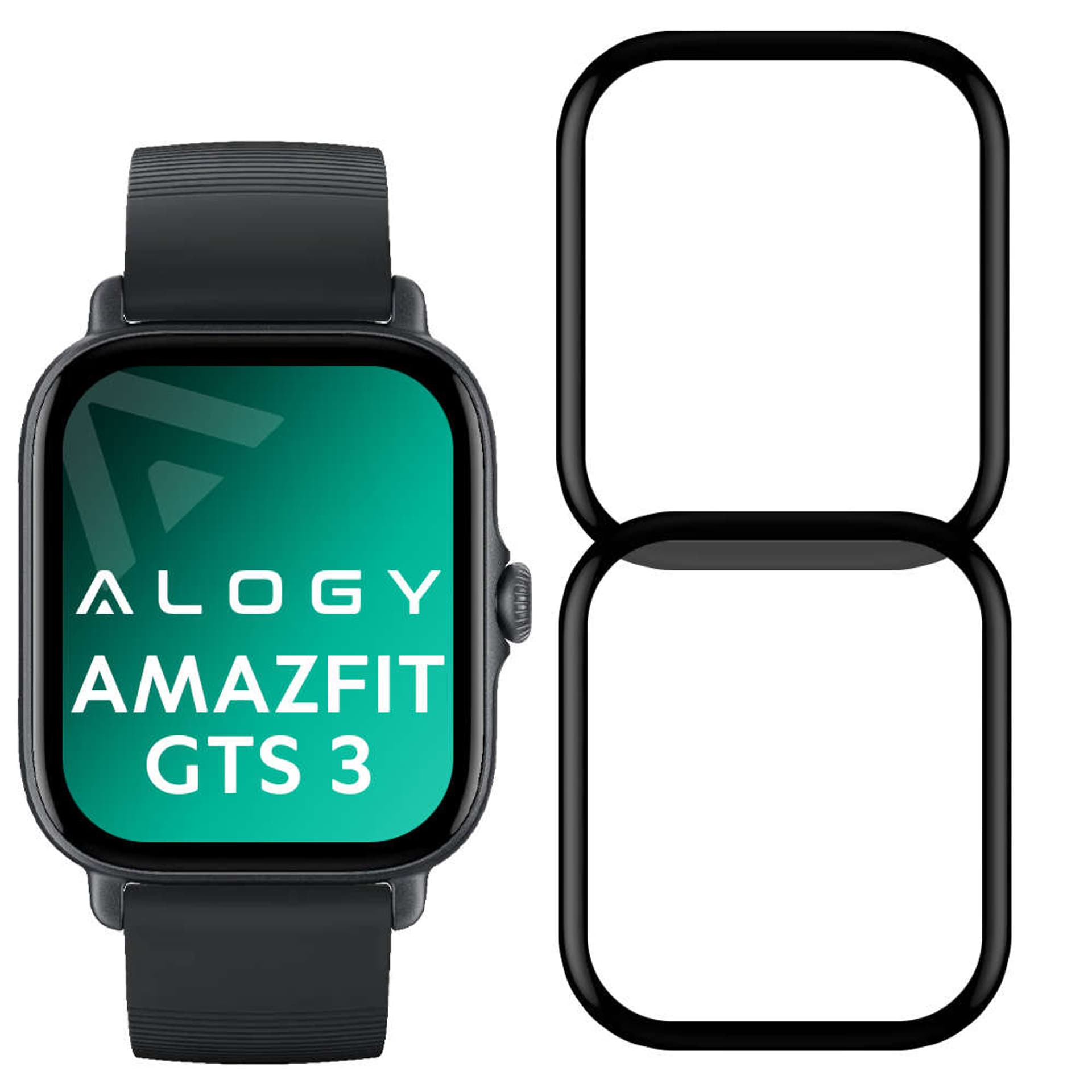 

2x Elastyczne Szkło 3D Alogy do Xiaomi Amazfit GTS 3 Black