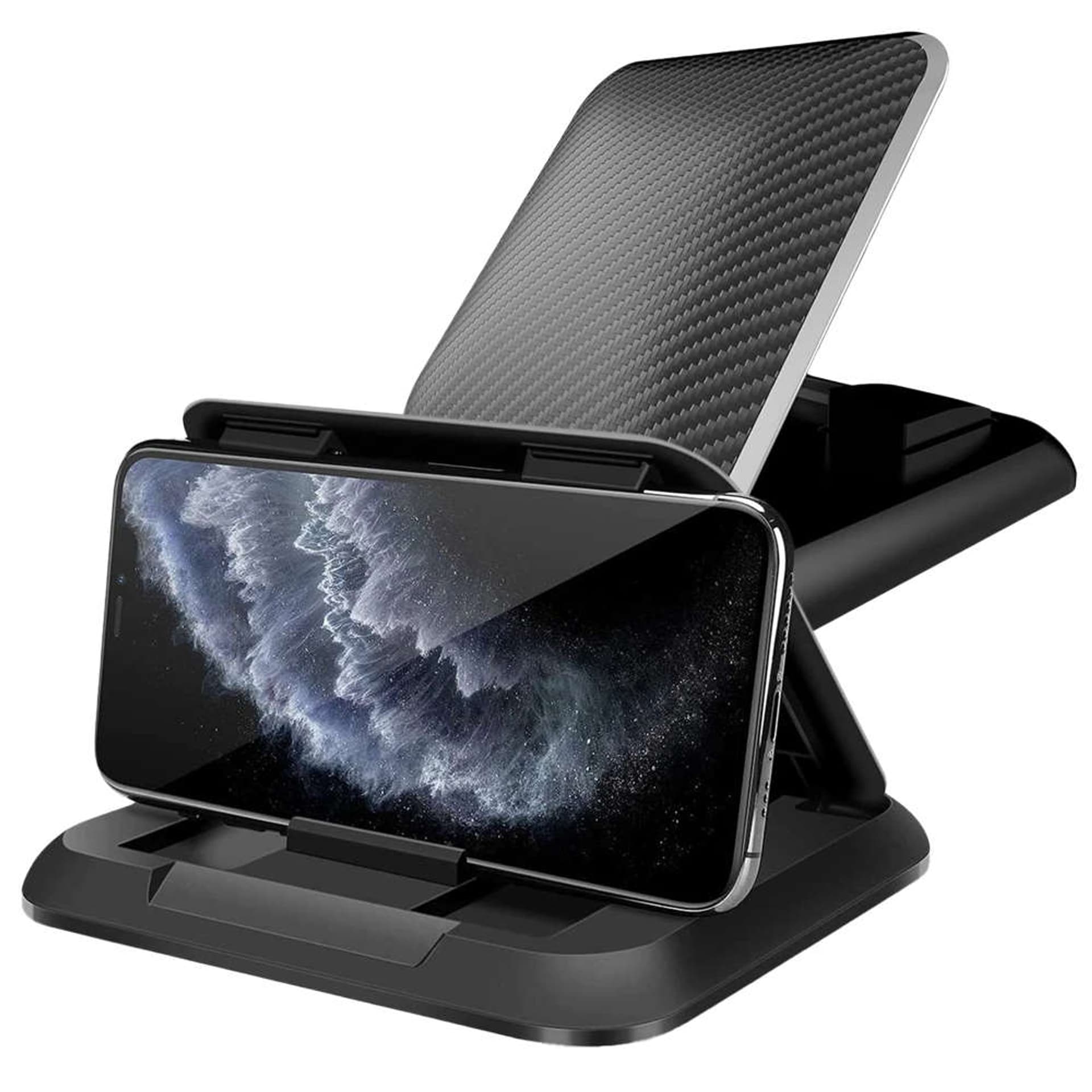 

Uchwyt samochodowy Alogy Carbon na telefon do 6.8 cali GPS na deskę kokpit Czarny