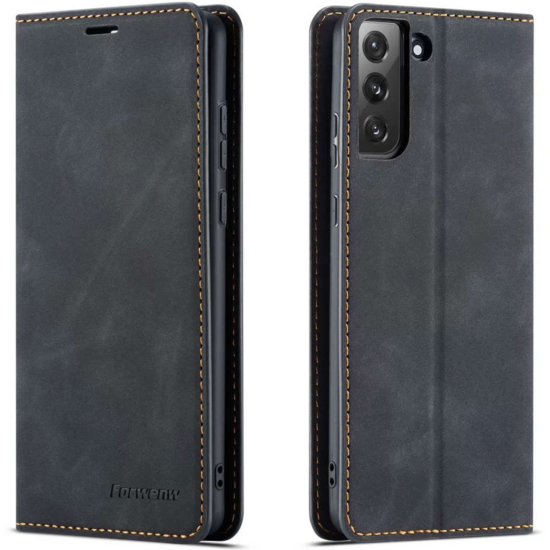 

Etui zamykane z klapką portfel Alogy skórzane do Samsung Galaxy S22+ Plus Czarne
