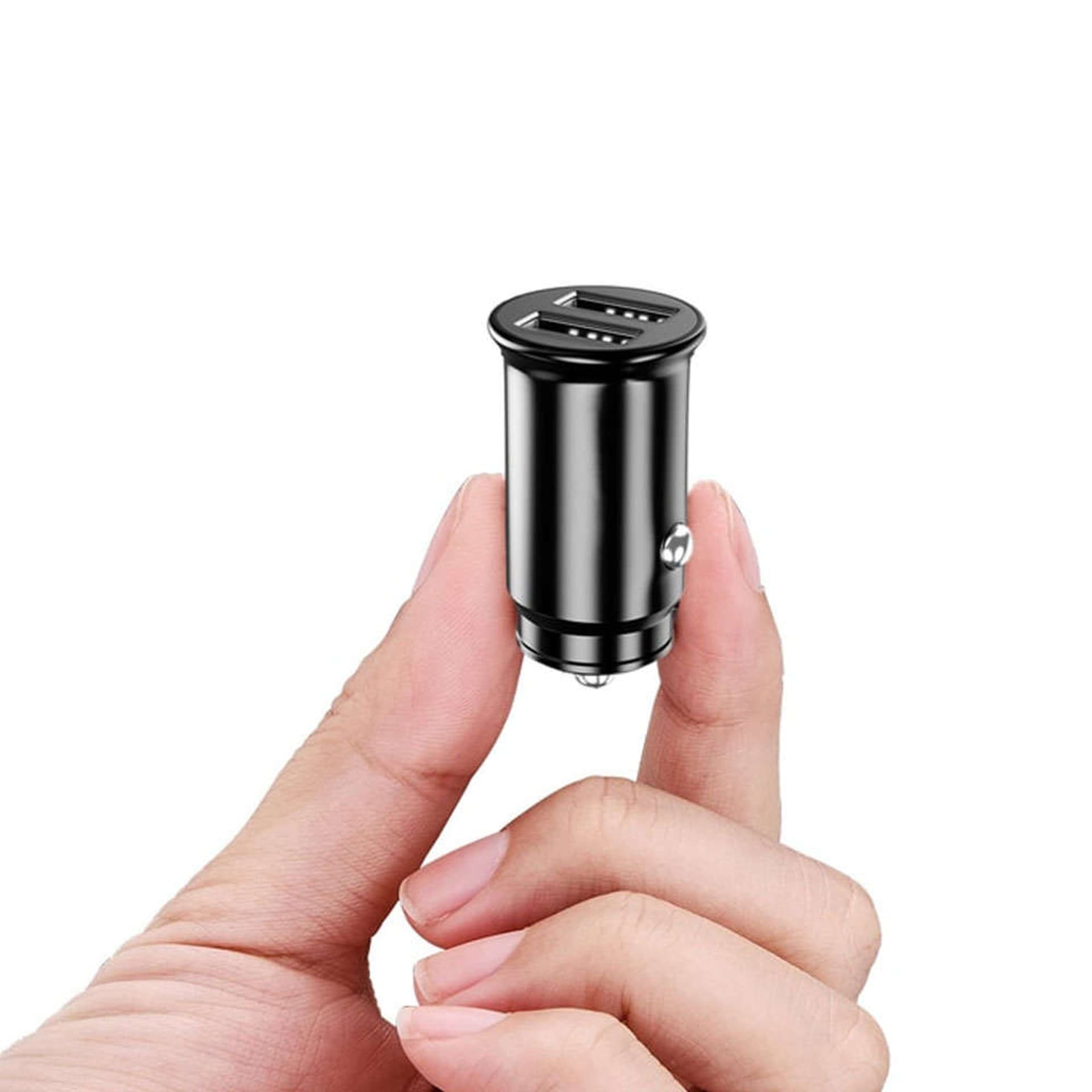 

Mini Ładowarka samochodowa Alogy do auta 2x USB-A 3.1A Czarna