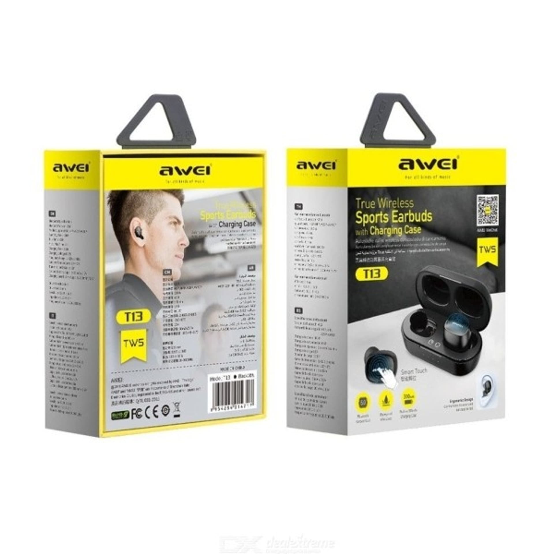 

AWEI słuchawki Bluetooth 5.0 T13 TWS + stacja dokująca czarny/black