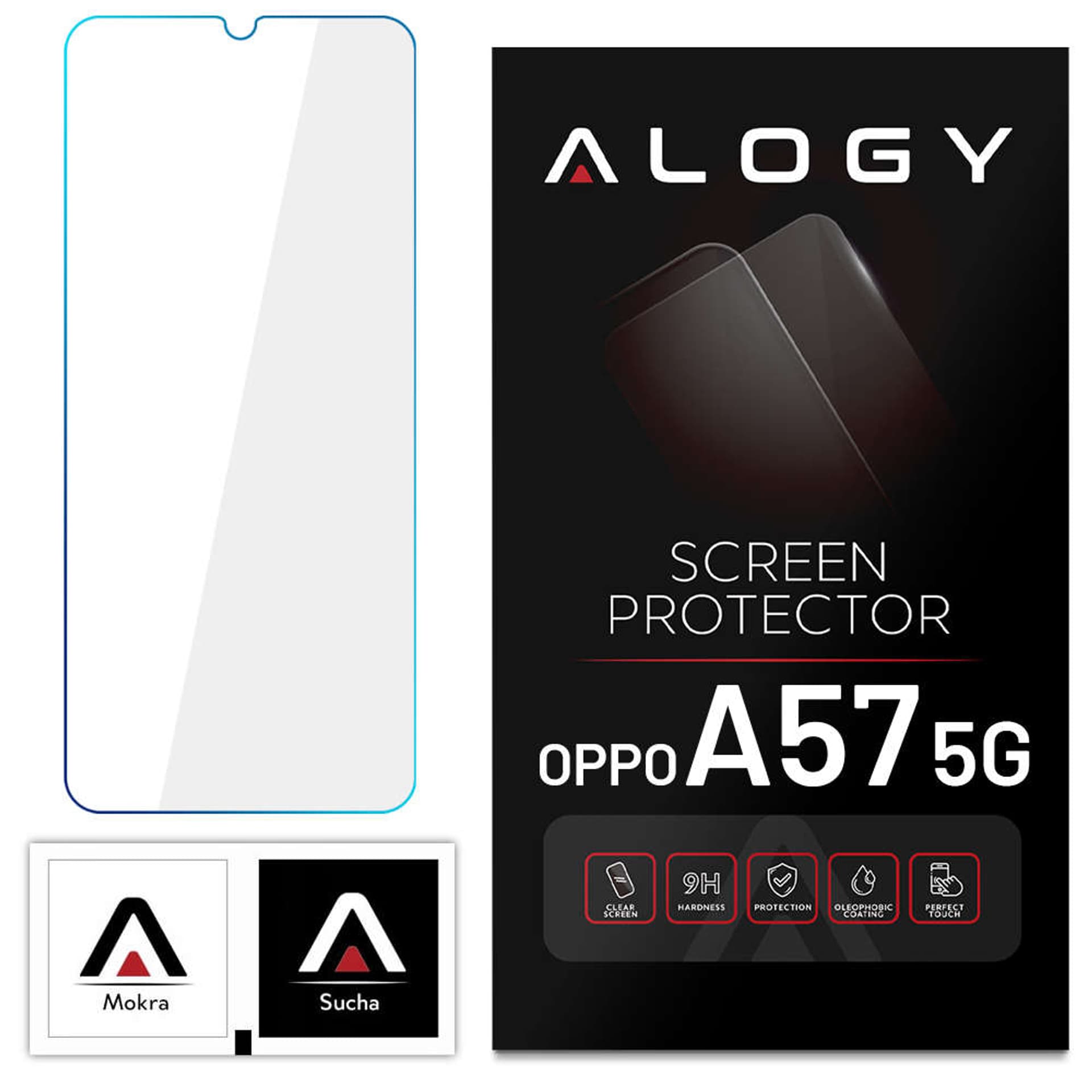 

Szkło hartowane 9H Alogy ochrona na ekran szybka do Oppo A57 5G