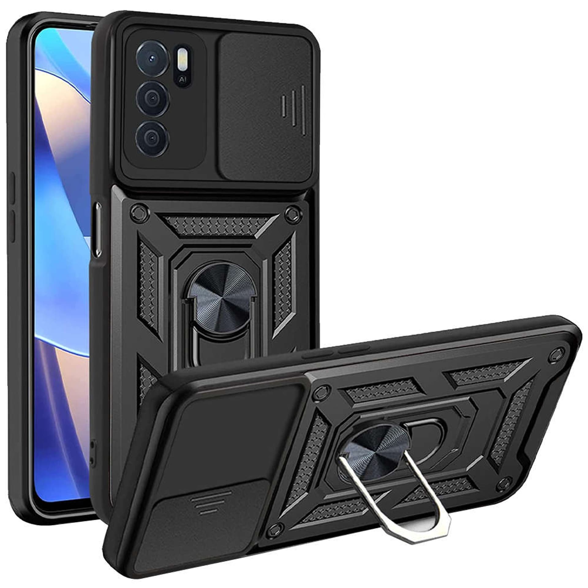 

Etui Alogy Camshield Stand Ring z osłonką na aparat do Oppo A54s / A16
