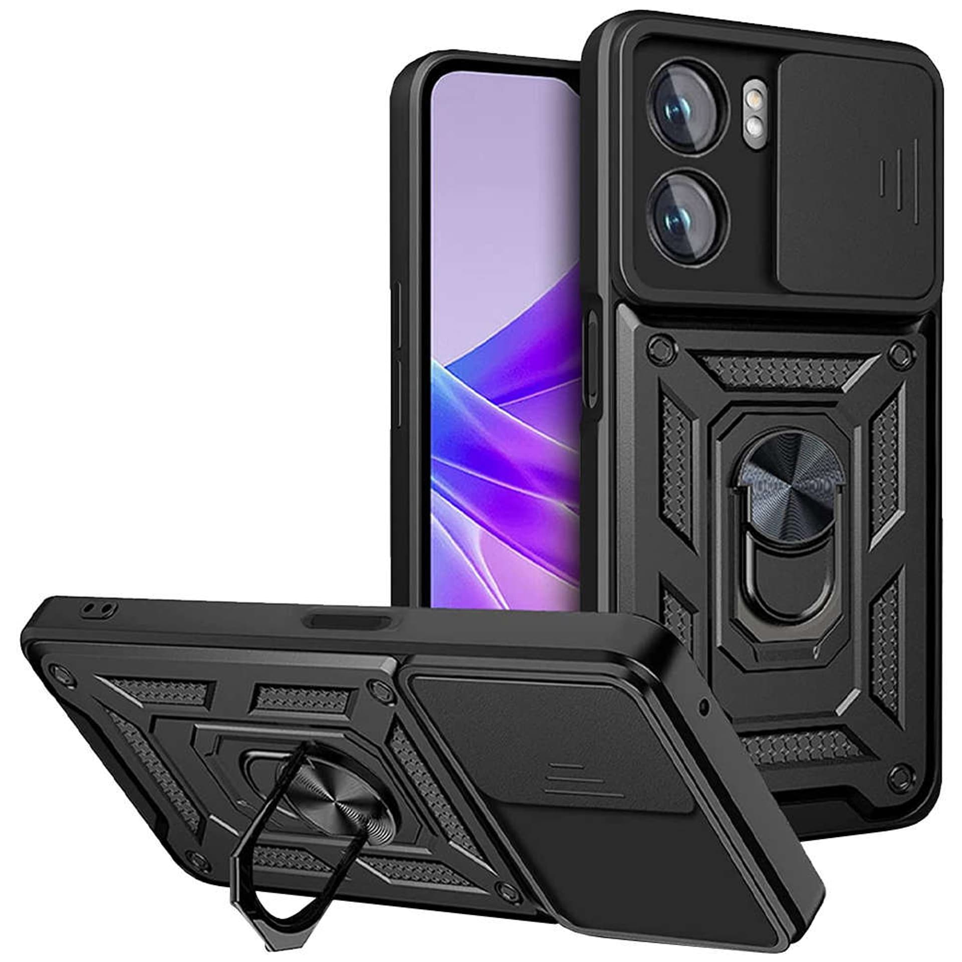 

Etui Alogy Camshield Stand Ring z osłonką na aparat do Oppo A57 5G / A77 5G