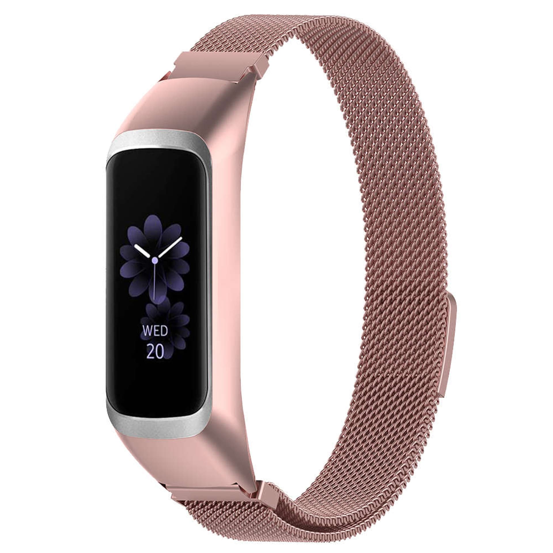 

Bransoleta Milanese pasek Alogy stal nierdzewna do Samsung Galaxy Fit 2 SM-R220 Różowa