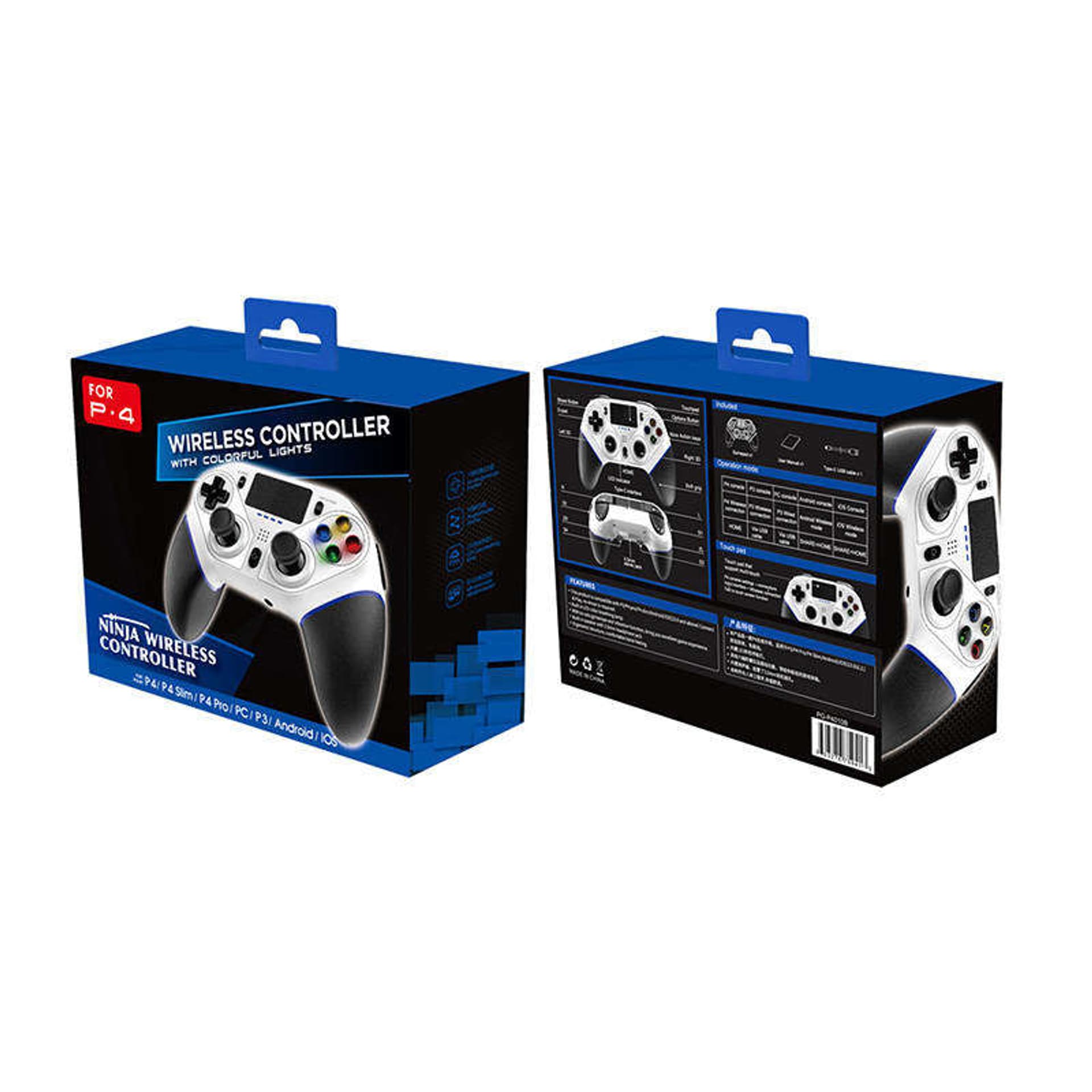 

Kontroler bezprzewodowy / GamePad iPega Ninja PG-P4010B touchpad PS4 (biały)