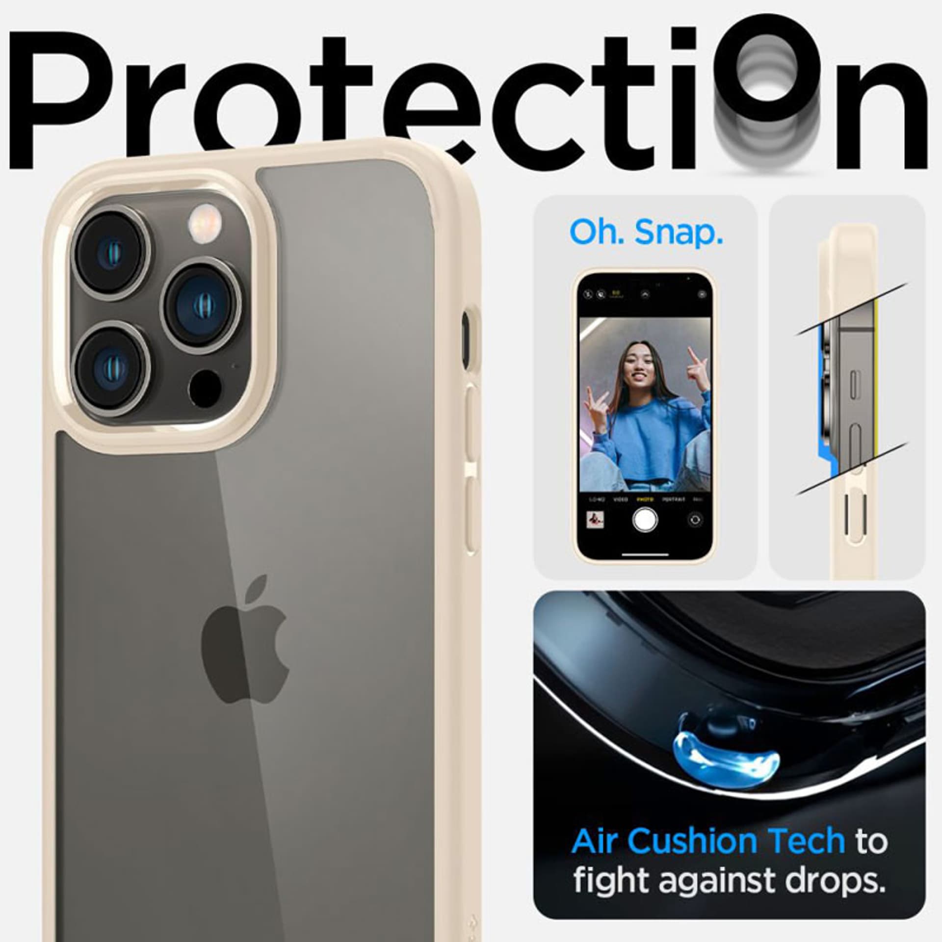 

Spigen Ultra Hybrid - Etui do Apple iPhone 14 Pro Max (Beżowy)