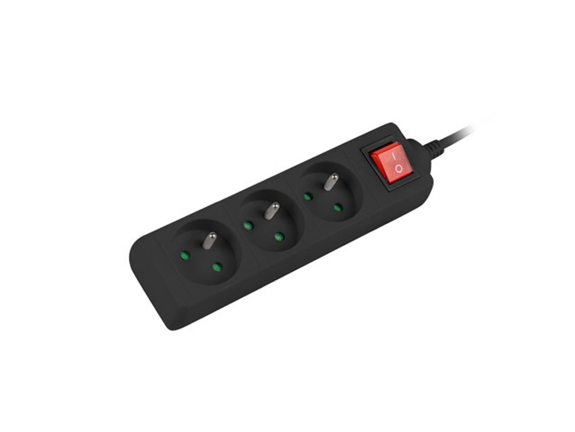 

Listwa zasilająca 1.5m, czarna, 3 gniazda, z wyłącznikiem, kabel wykonany z pełnej miedzi