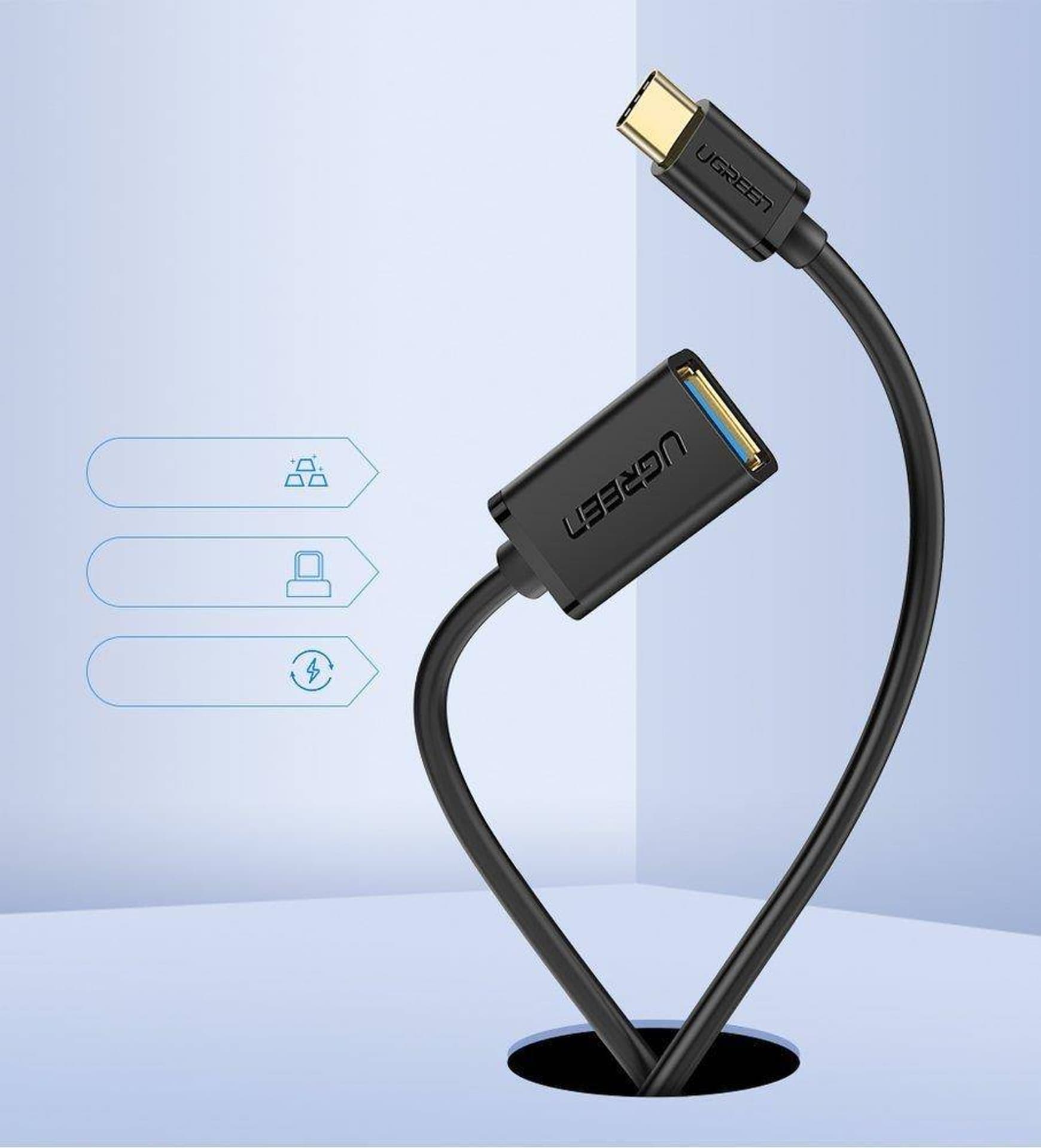 

Adapter OTG USB-C 3.0 UGREEN (czarny)