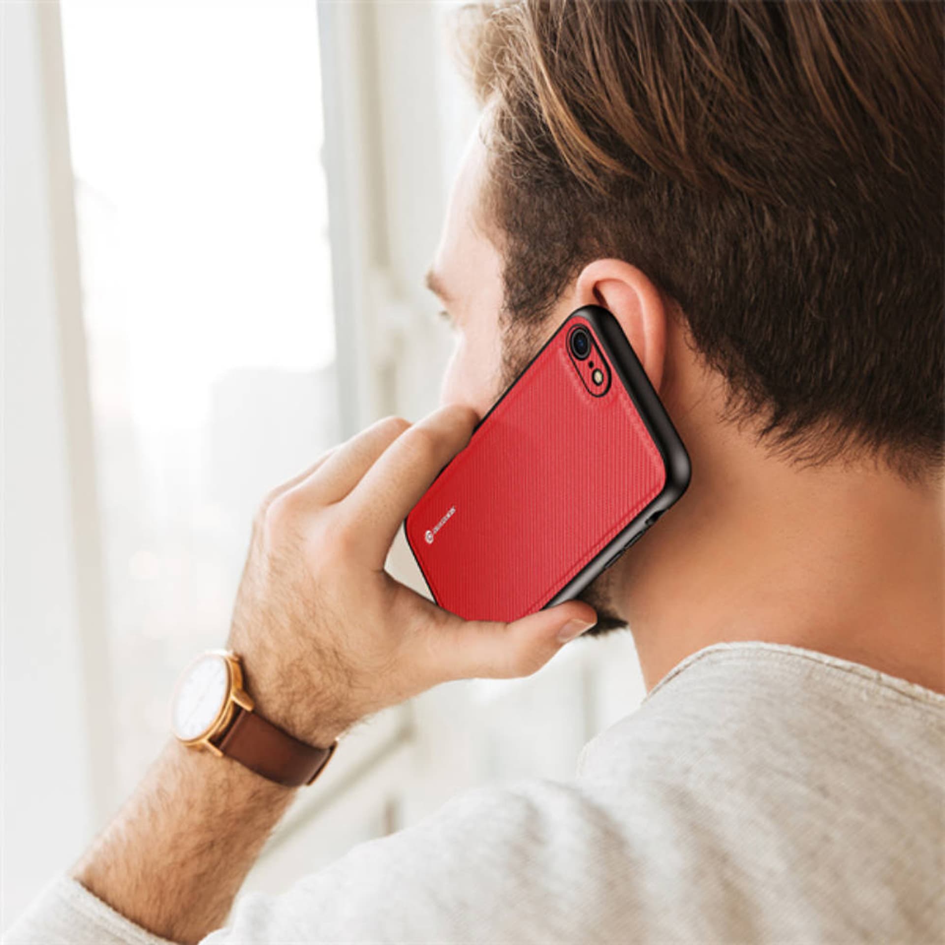 

Etui IPHONE SE 2022 / SE 2020 / 7 / 8 Dux Ducis Fino Nylonowe czerwone