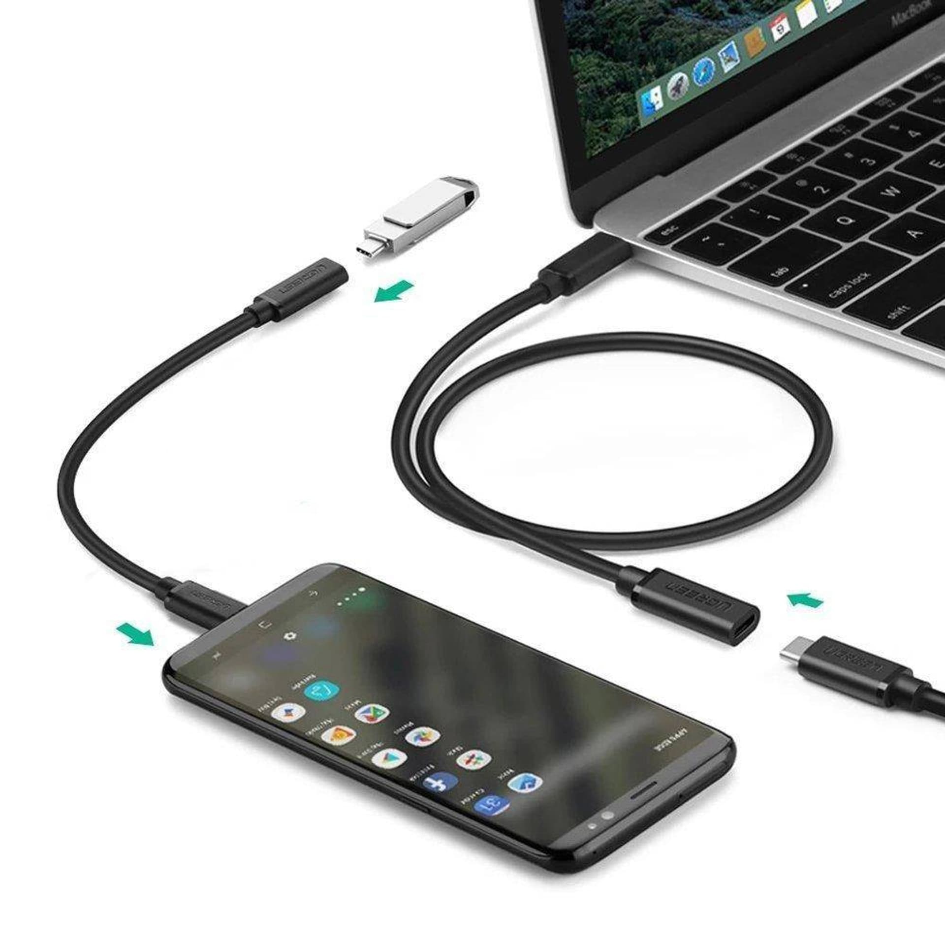 

Przedłużający kabel USB-C 3.1 UGREEN, 4K, 60W, 0,5m (czarny)