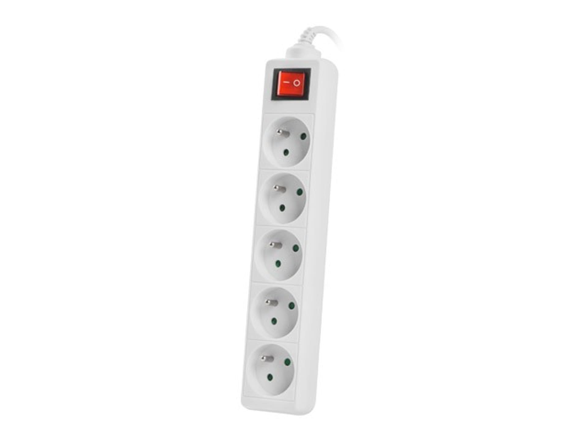 

Listwa zasilająca 1.5m, biała, 5 gniazd, z wyłącznikiem, kabel wykonany z pełnej miedzi