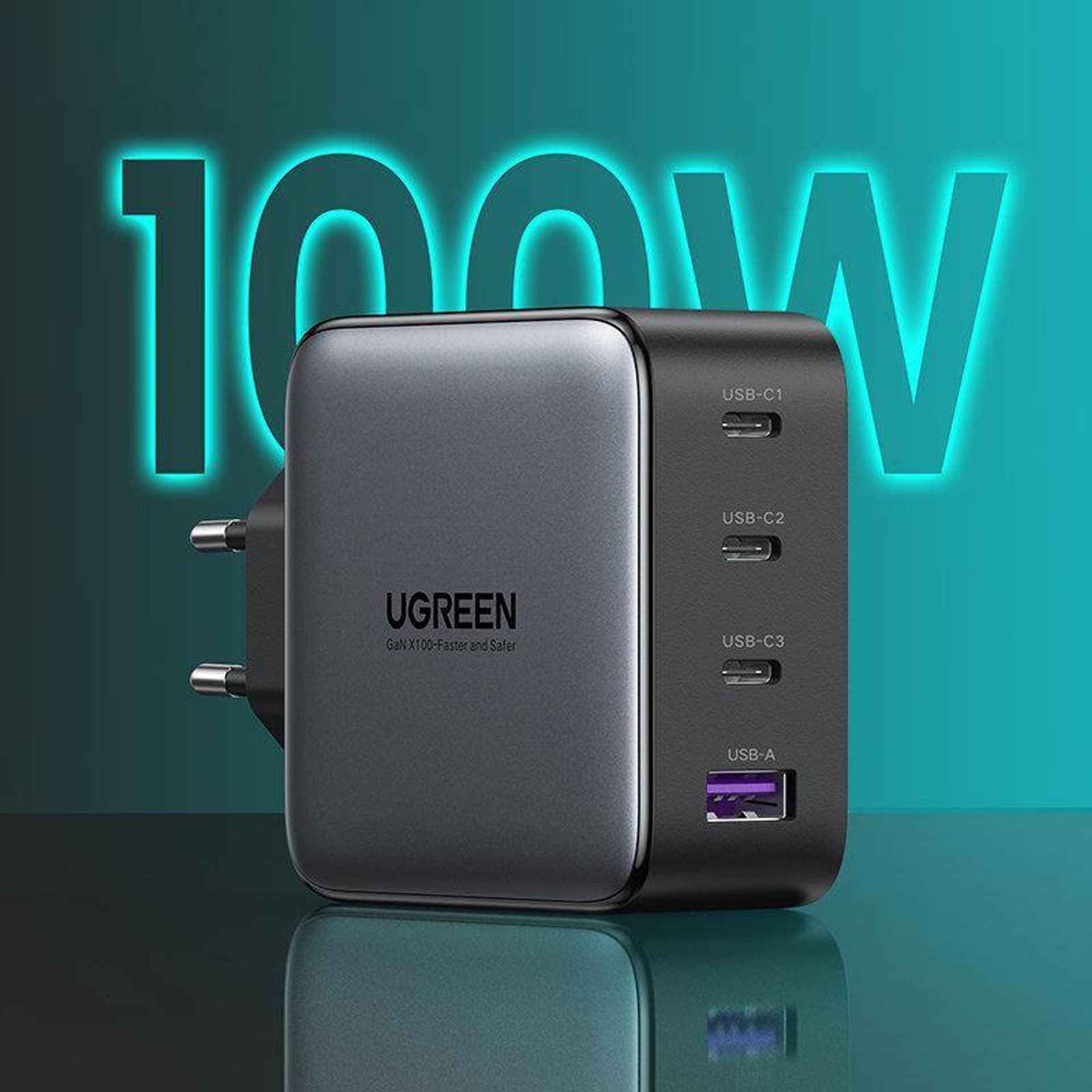 

Ładowarka sieciowa UGREEN CD226, USB QC3.0, 3x USB-C, 100W, PD (czarna)