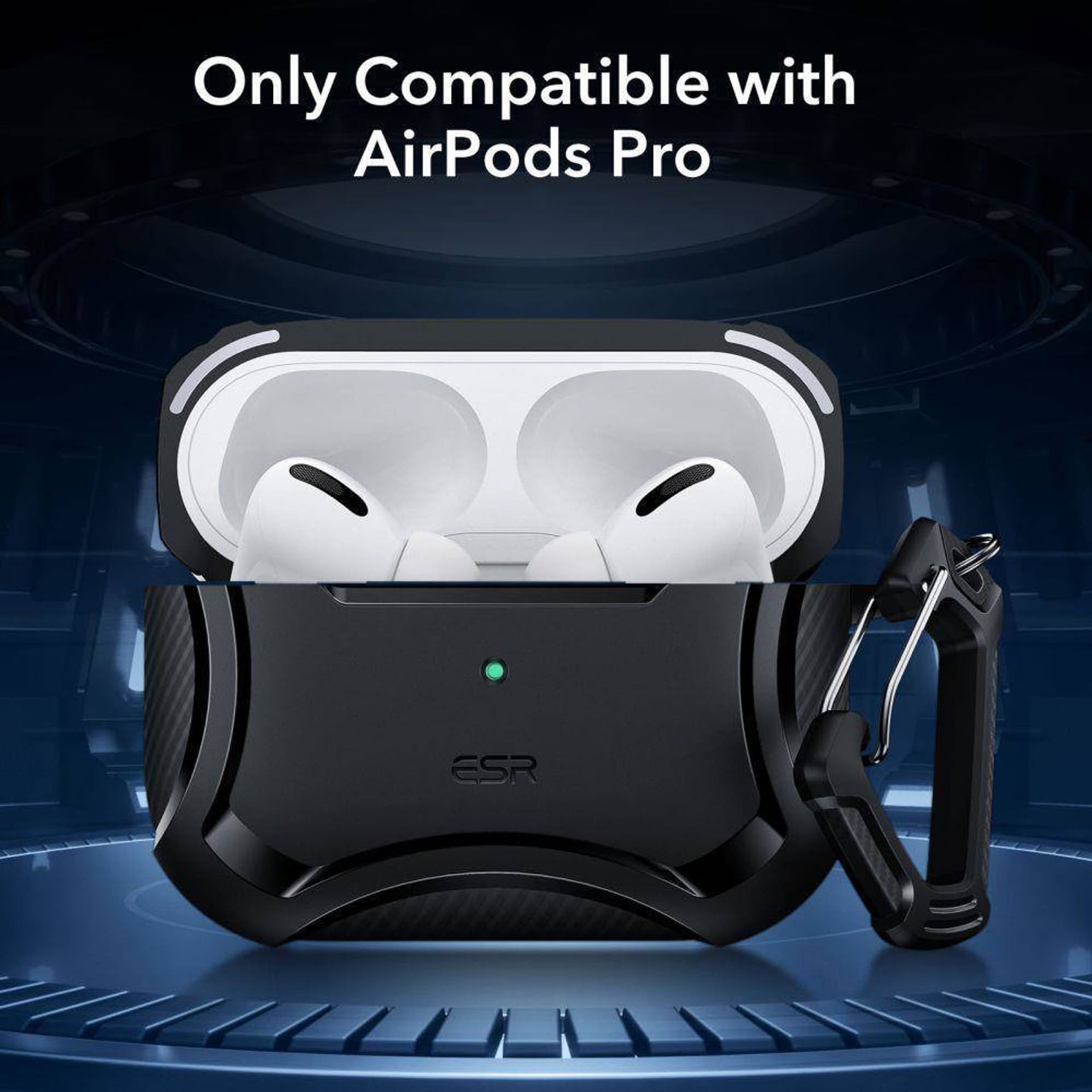 

Etui APPLE AIRPODS PRO ESR Cyber Armor Halolock MagSafe czarne