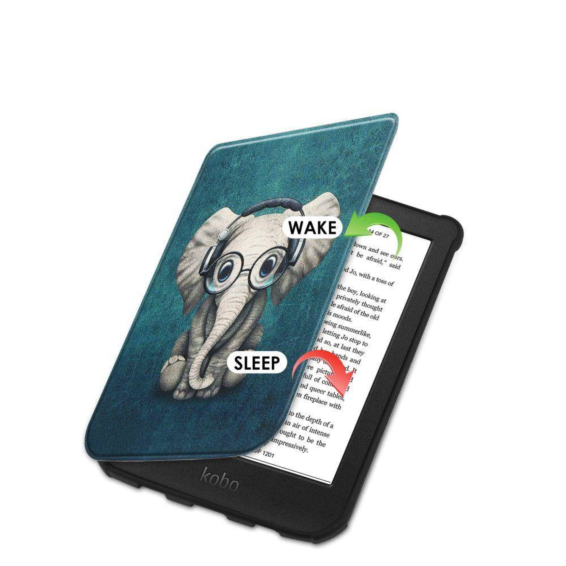 

Etui POCKETBOOK COLOR / TOUCH LUX 4 / 5 / HD 3 Tech-Protect SmartCase Happy Elephant