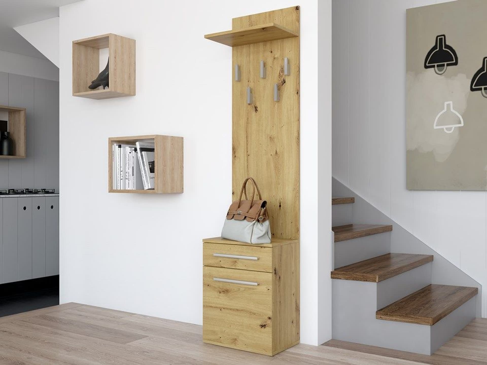 

WIESZAK SZAFKA NA BUTY DUO DĄB ARTISAN