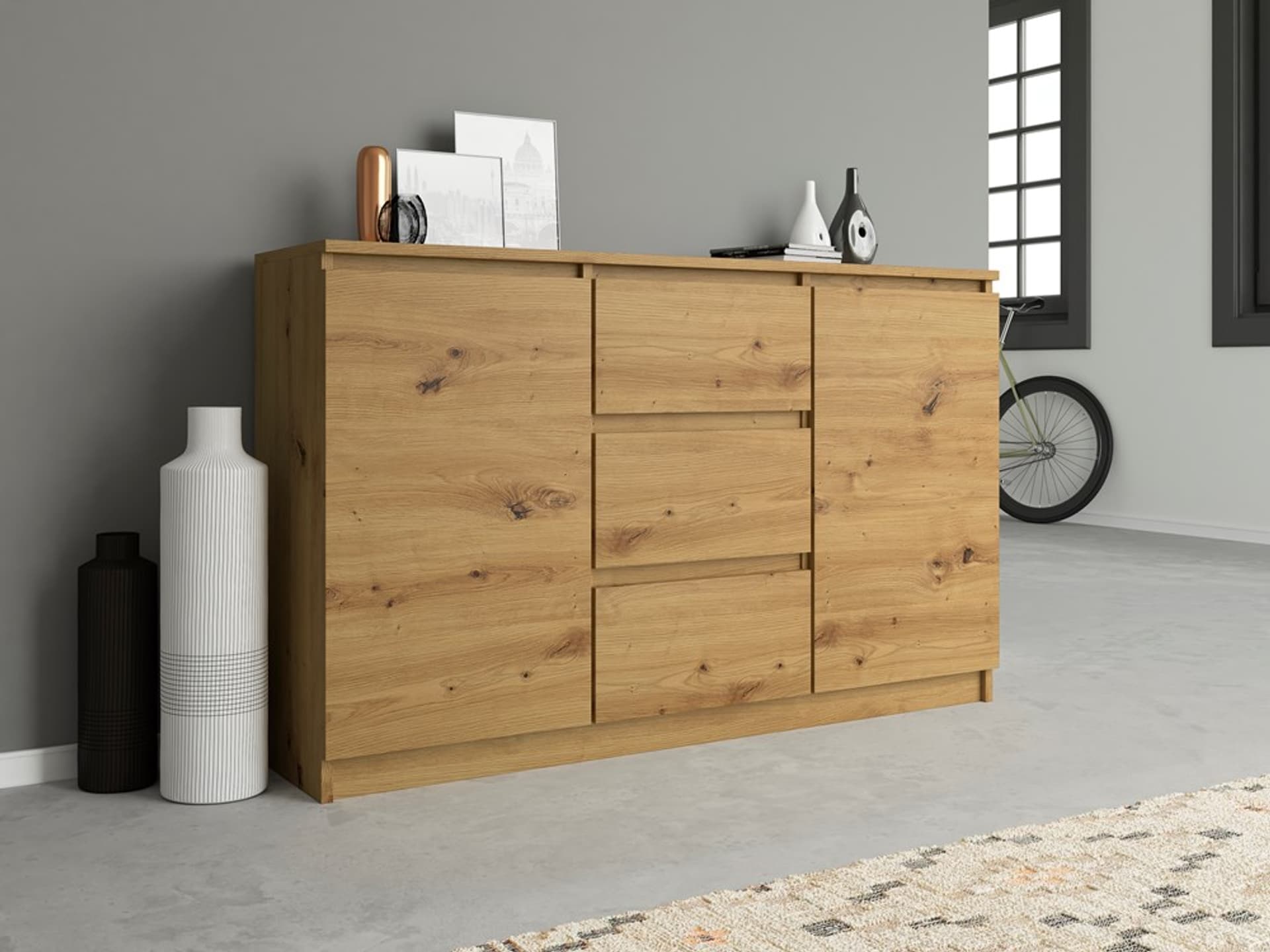 

KOMODA 2D3S 120 - DĄB ARTISAN