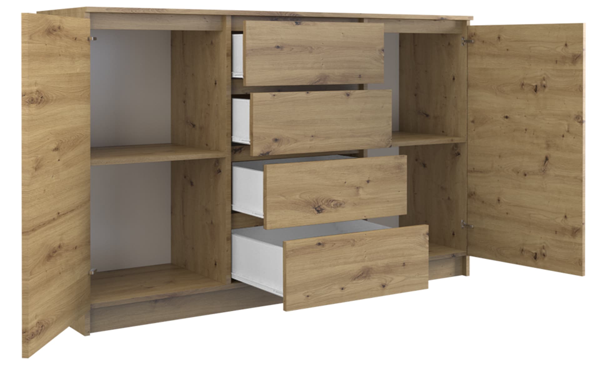 

KOMODA 2D4S 140 - DĄB ARTISAN
