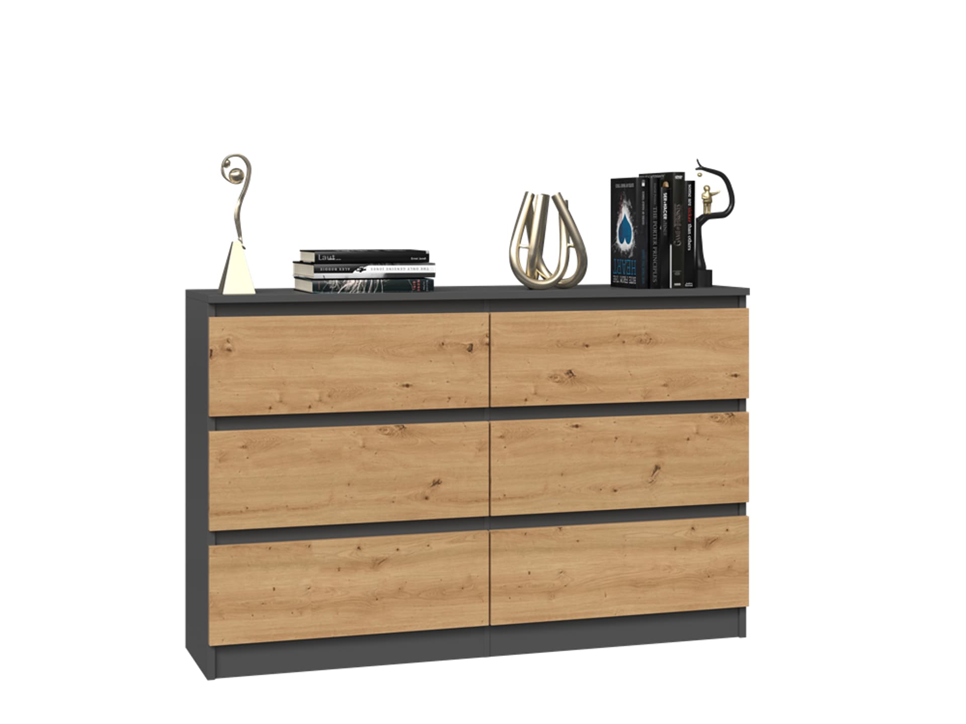 

KOMODA MALWA M6 120 - ANTRACYT / DĄB ARTISAN