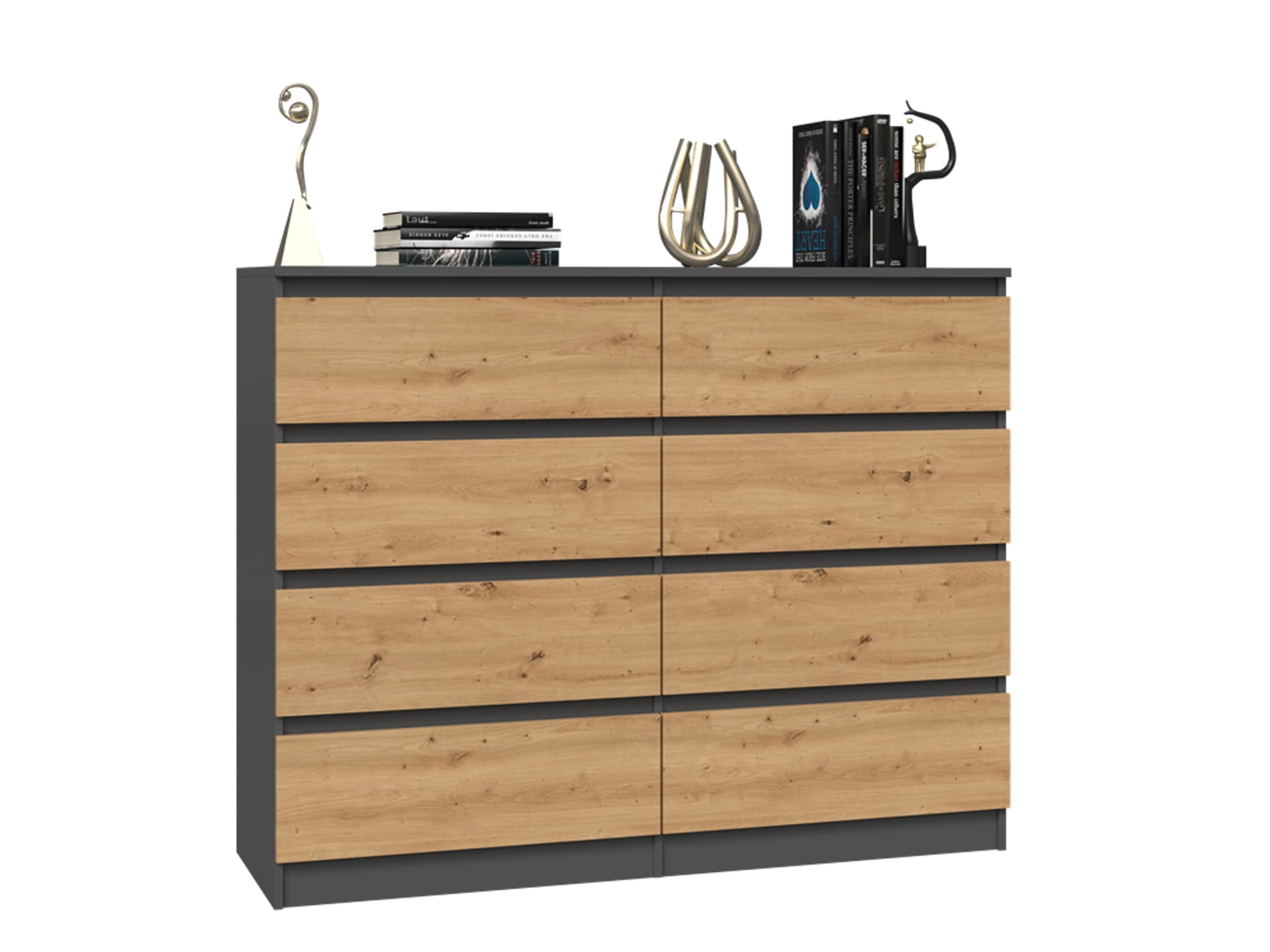 

KOMODA MALWA M8 120 - ANTRACYT / DĄB ARTISAN