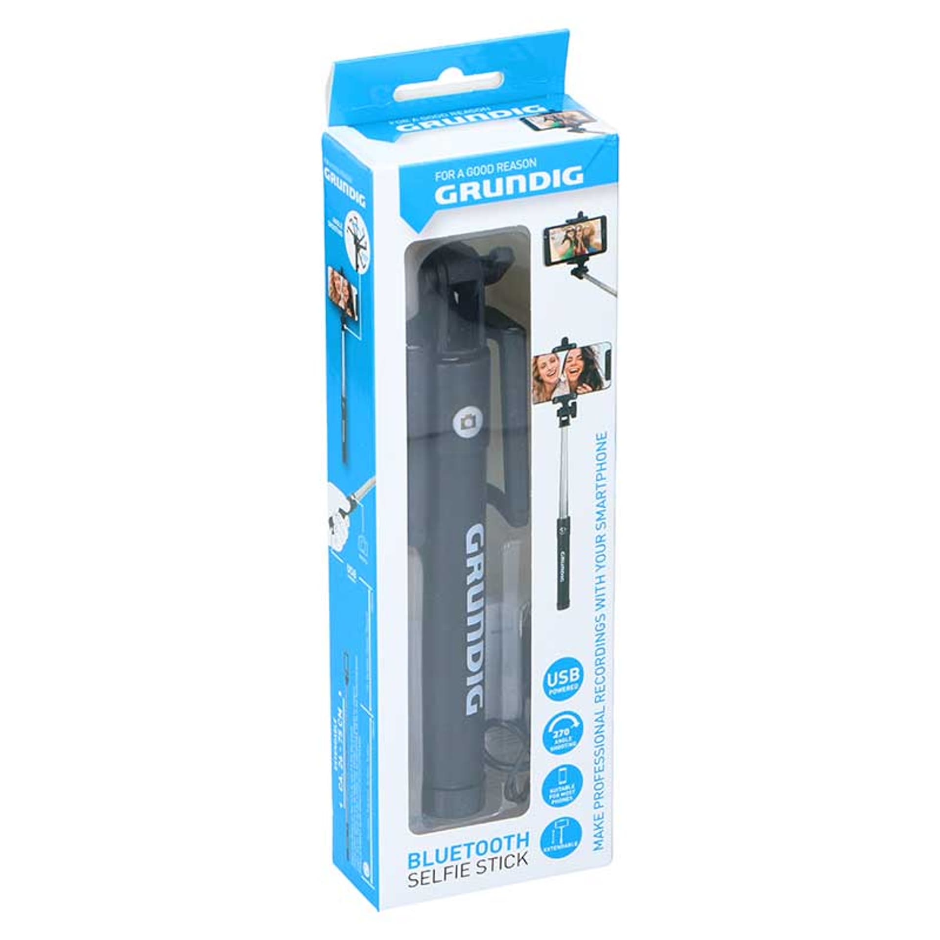 

Grundig - Uchwyt do smartfona selfie stick 80 cm Bluetooth