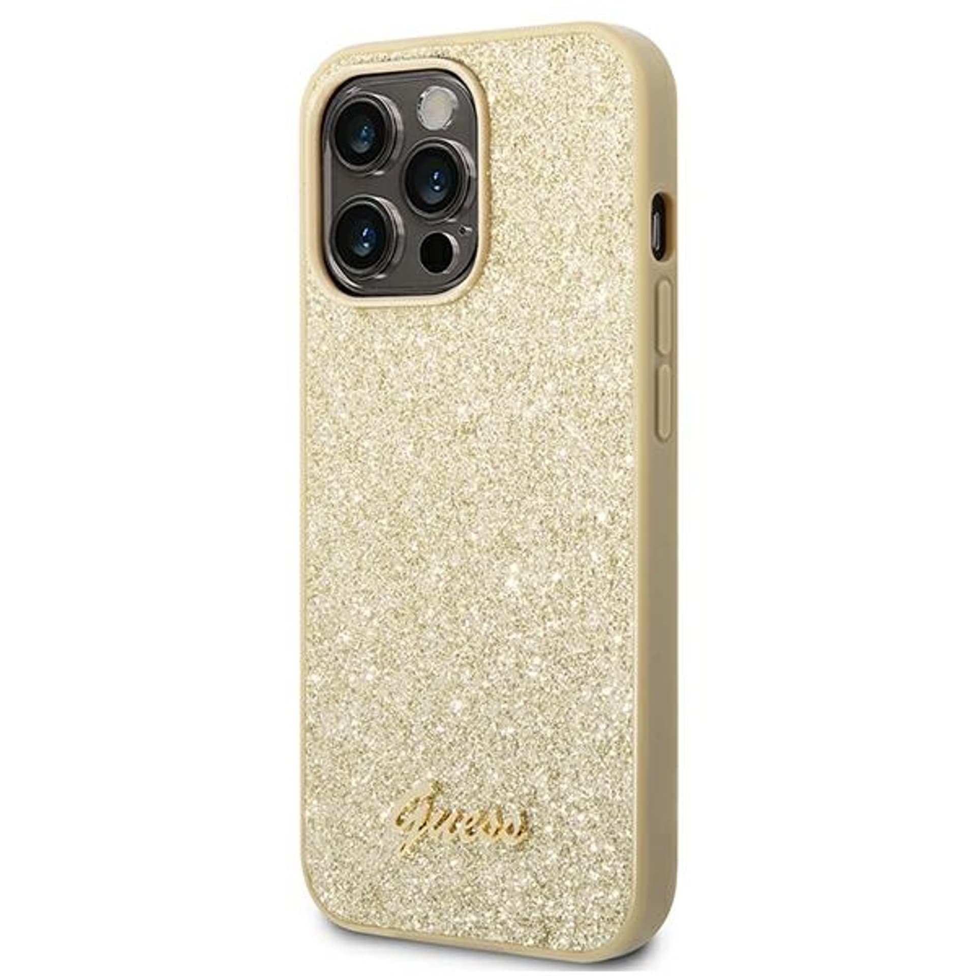 

Guess GUHCP14XHGGSHD iPhone 14 Pro Max 6,7" złoty/gold hard case Glitter Script