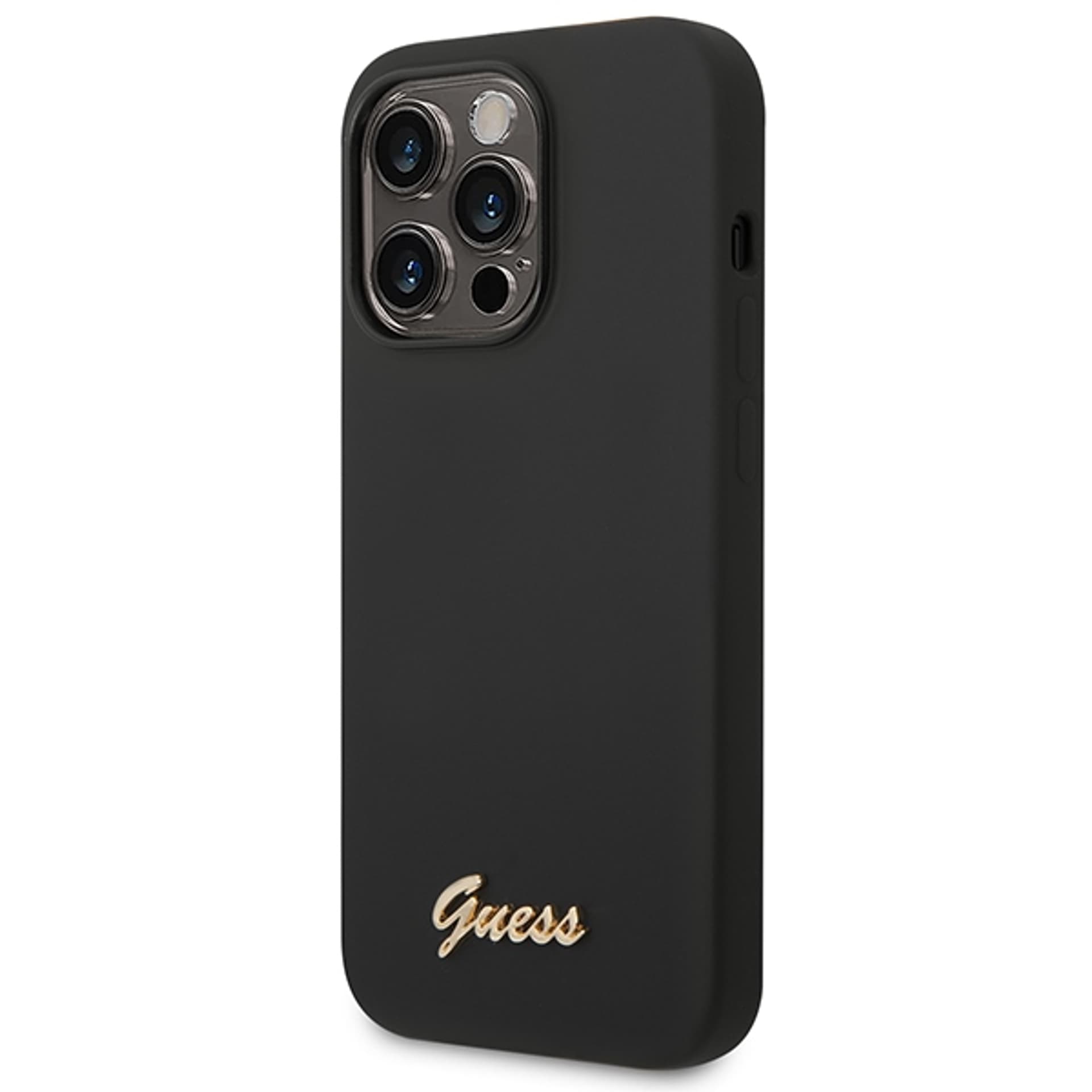 

Guess GUHCP14LSLSMK iPhone 14 Pro 6,1" czarny/black hard case Silicone Vintage Gold Logo