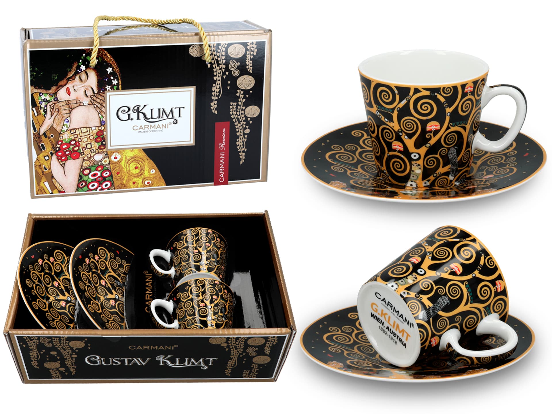 

Zestaw 2 filiżanek espresso - G. Klimt, Drzewo życia (CARMANI)