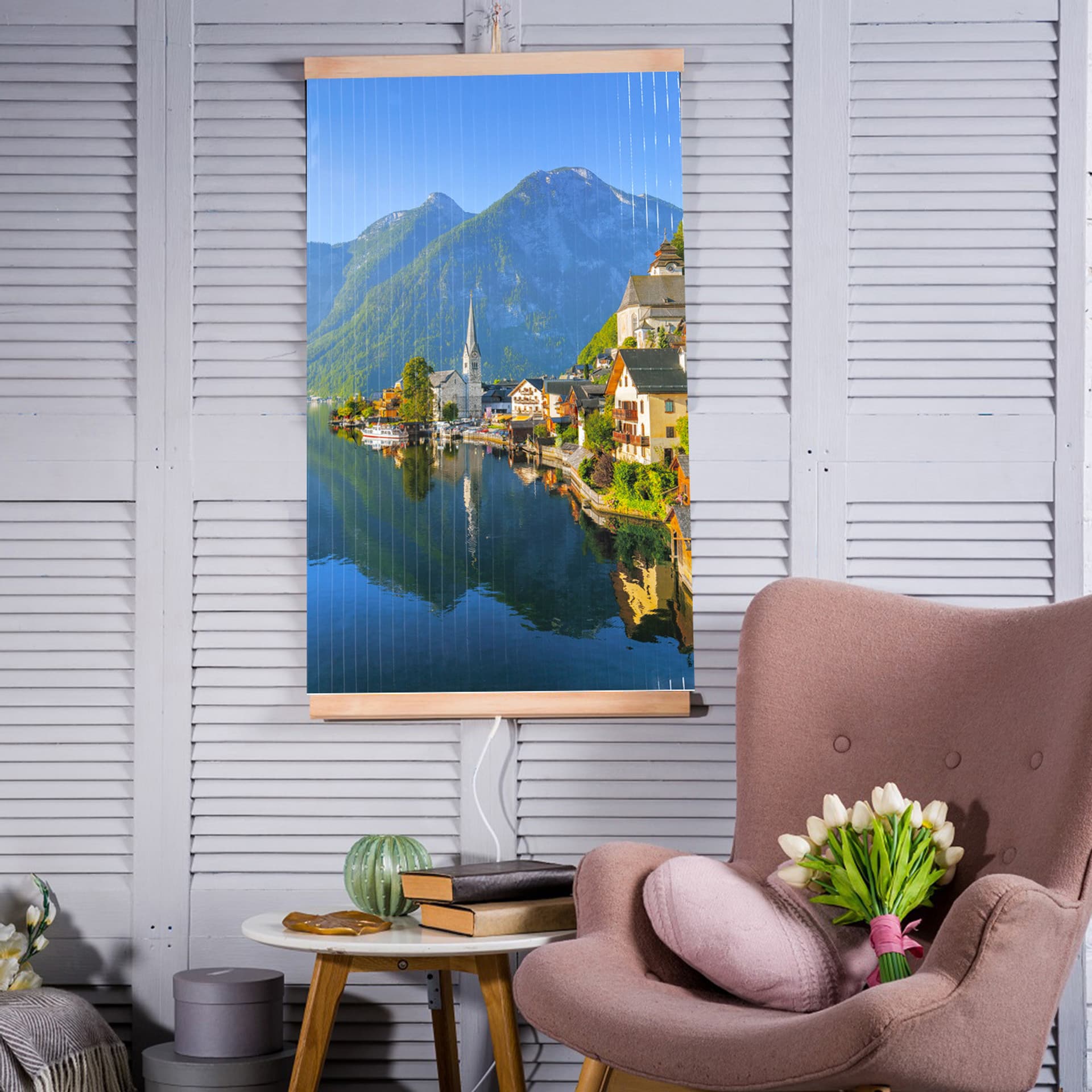 

Grzejnik na podczerwień - giętki panel grzewczy 430W TRIO wzór 13 wioska, wymiary 100x57cm z regulatorem