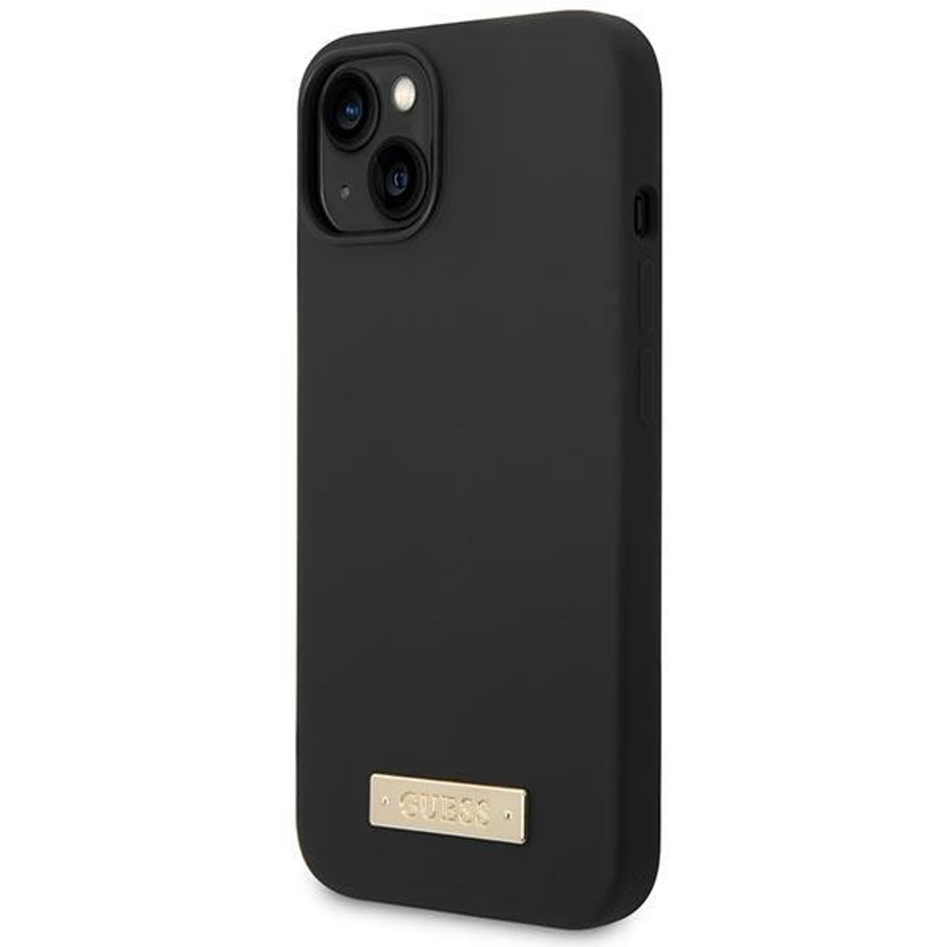 

Guess GUHMP14SSBPLK iPhone 14 6,1" czarny/black hard case Silicone Logo Plate MagSafe