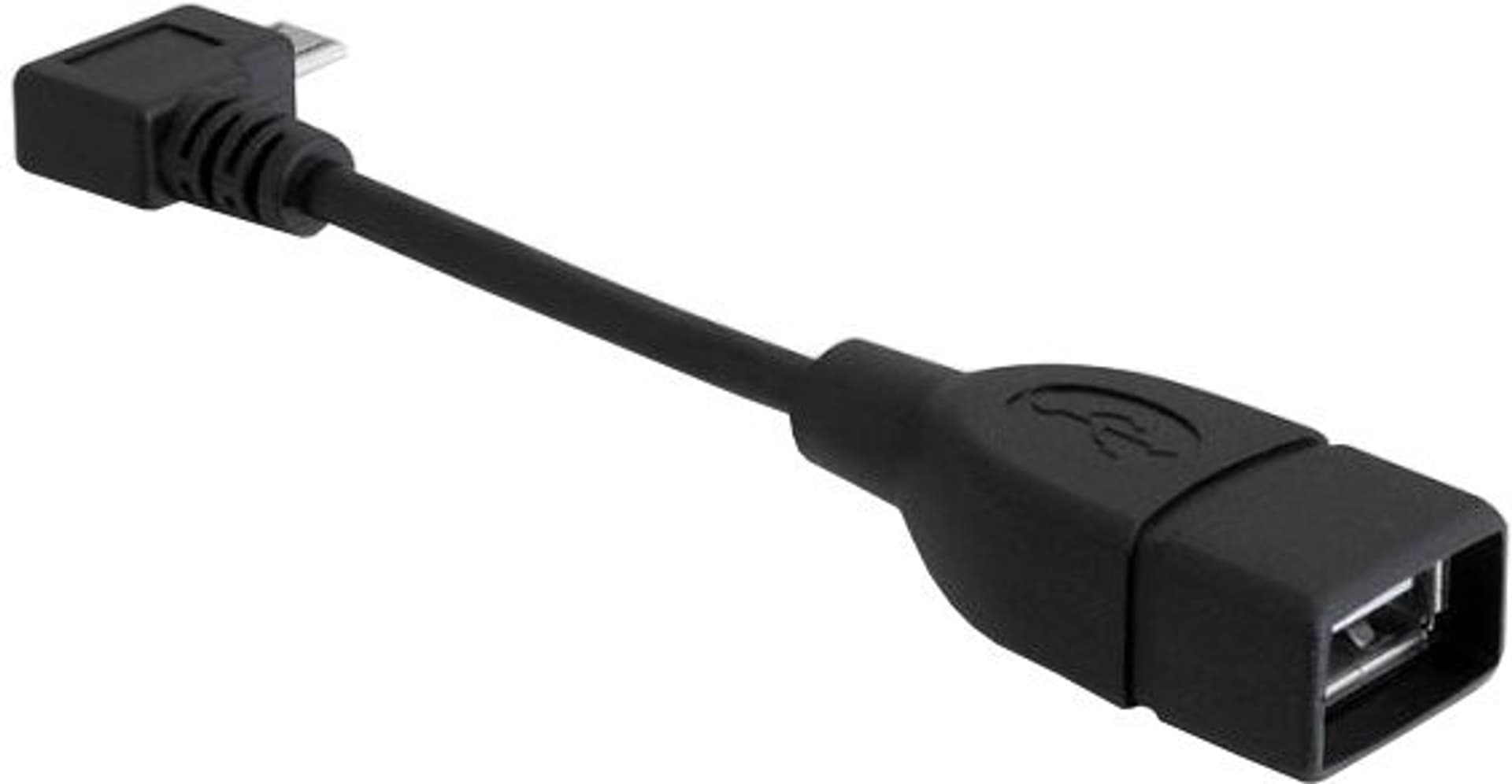 

Kabel micro USB (M) kątowy 90stopni - USB-A (F) OTG 11cm, F) otg 11c