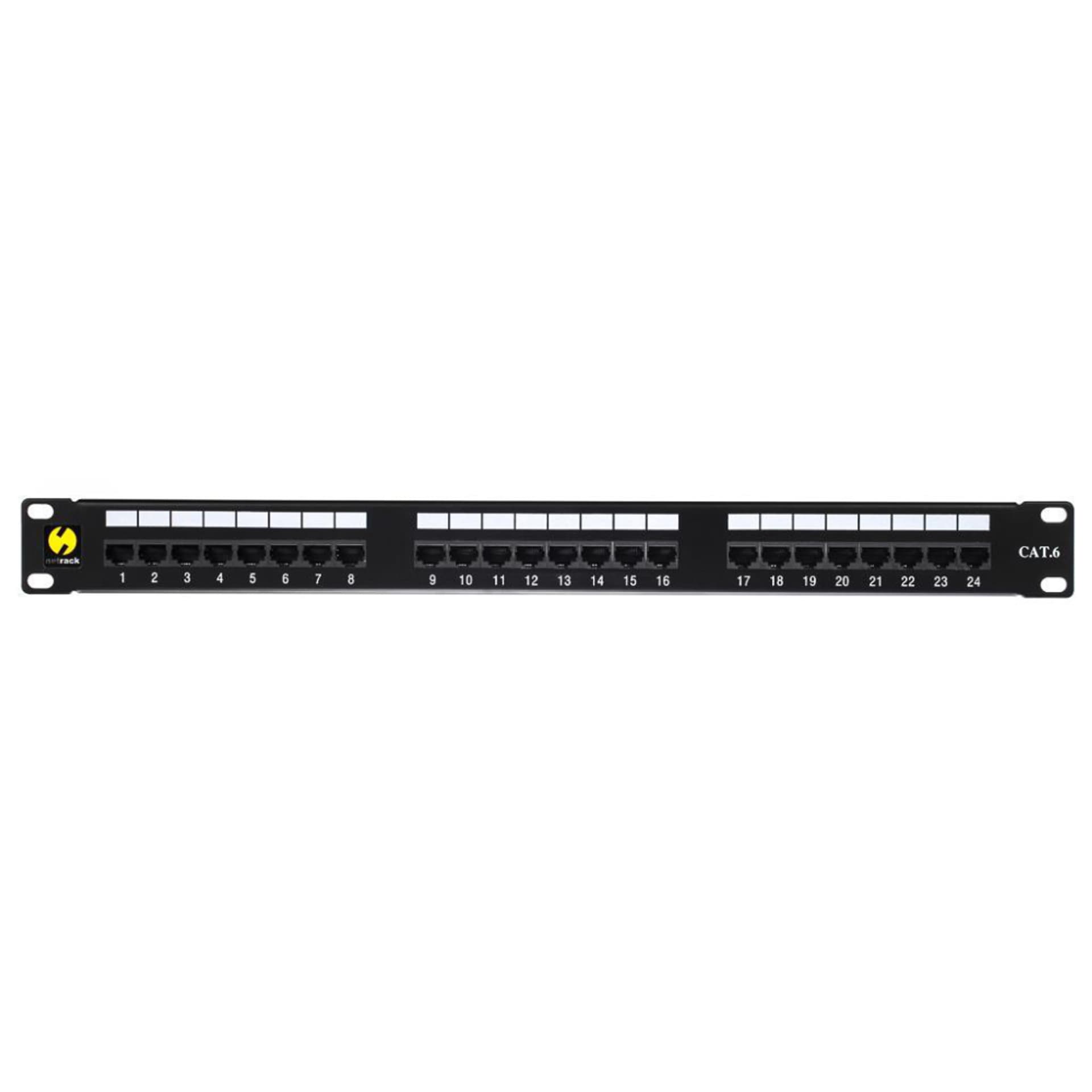 

NETRACK PATCH PANEL 19'' 24-PORTY KAT. 6 UTP, Z PÓŁKĄ PANEL KROSOWY 19 I 10 CALI