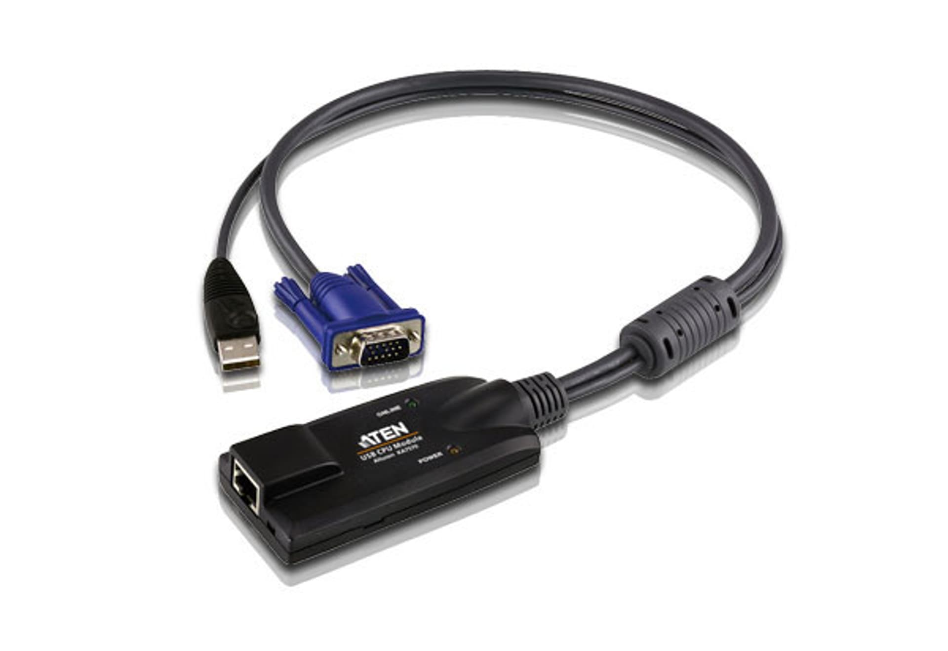 

Aten USB VGA KVM Adapter 1 x RJ-45 Female, 1 x USB Male, 1 x HDB-15 Male